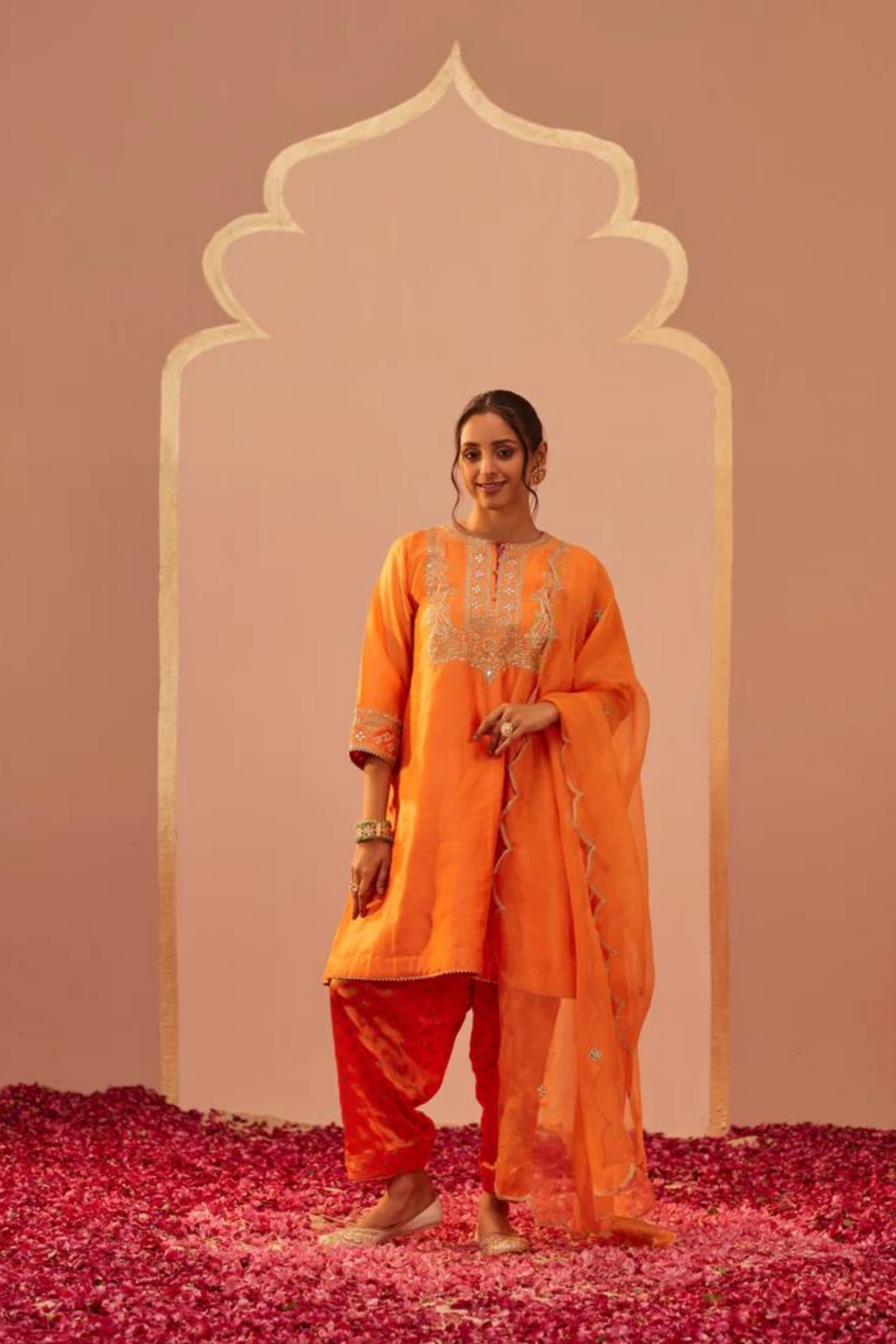 Aymra Orange Kurta Set