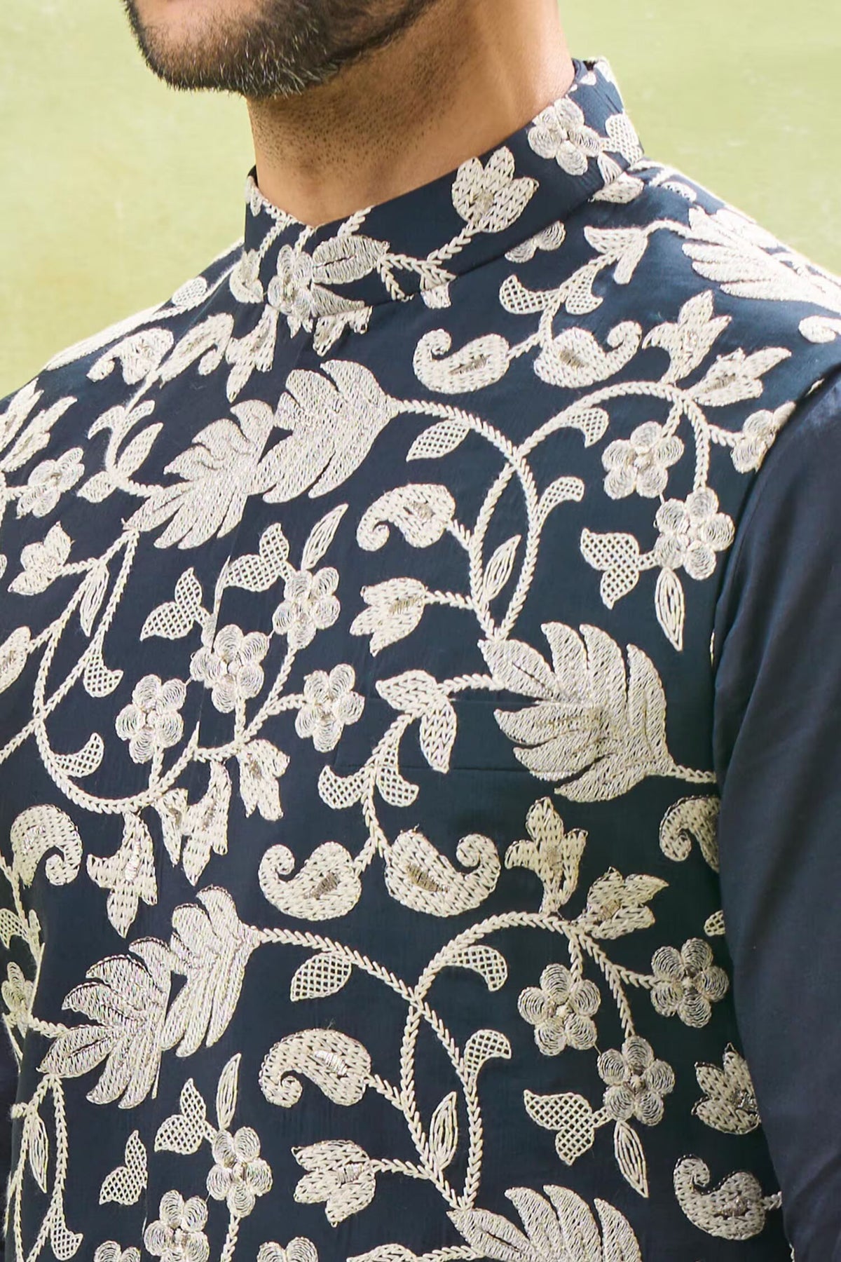 Royal Embroidered Nehru Jacket Set