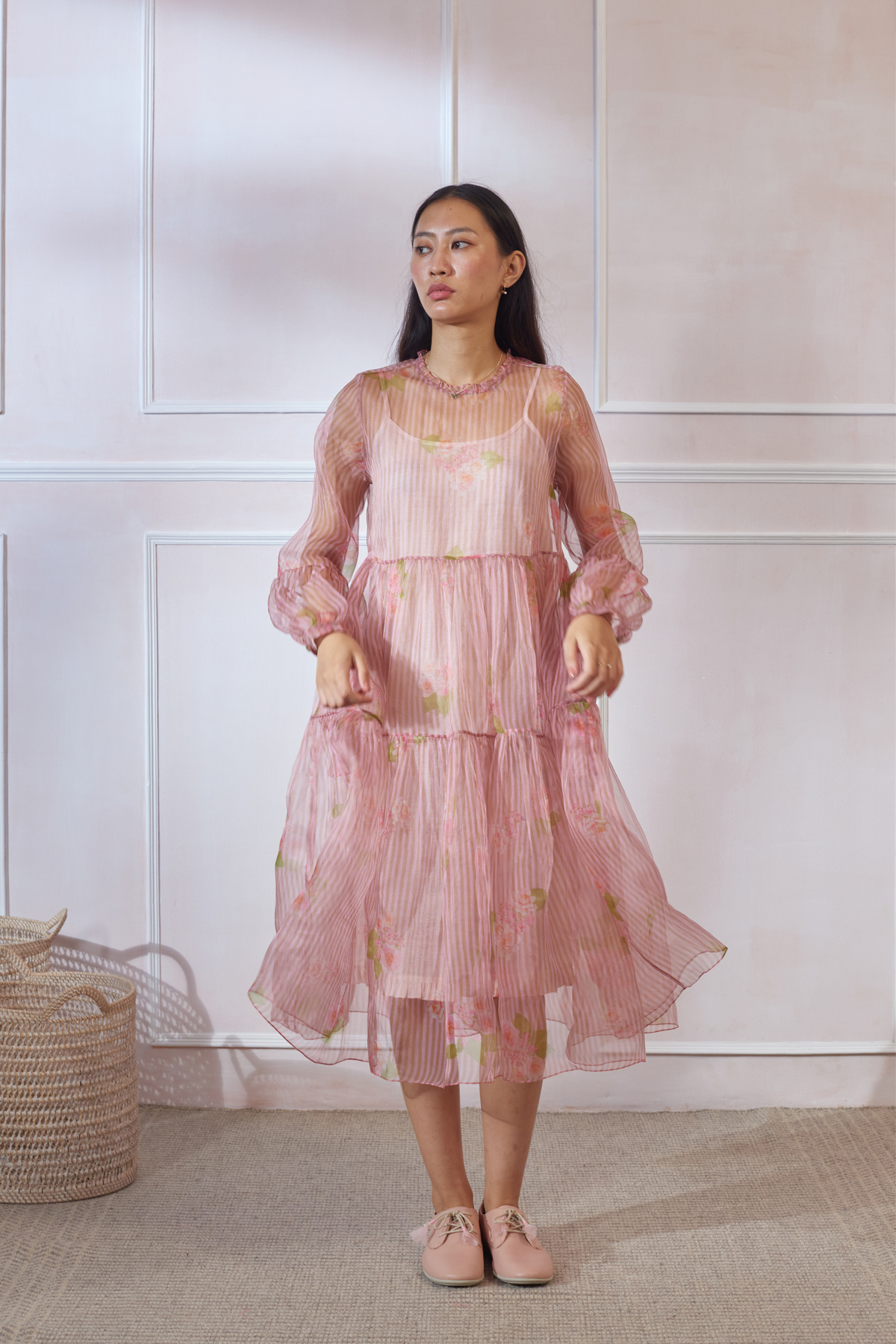 Silk Organza Midi Dress