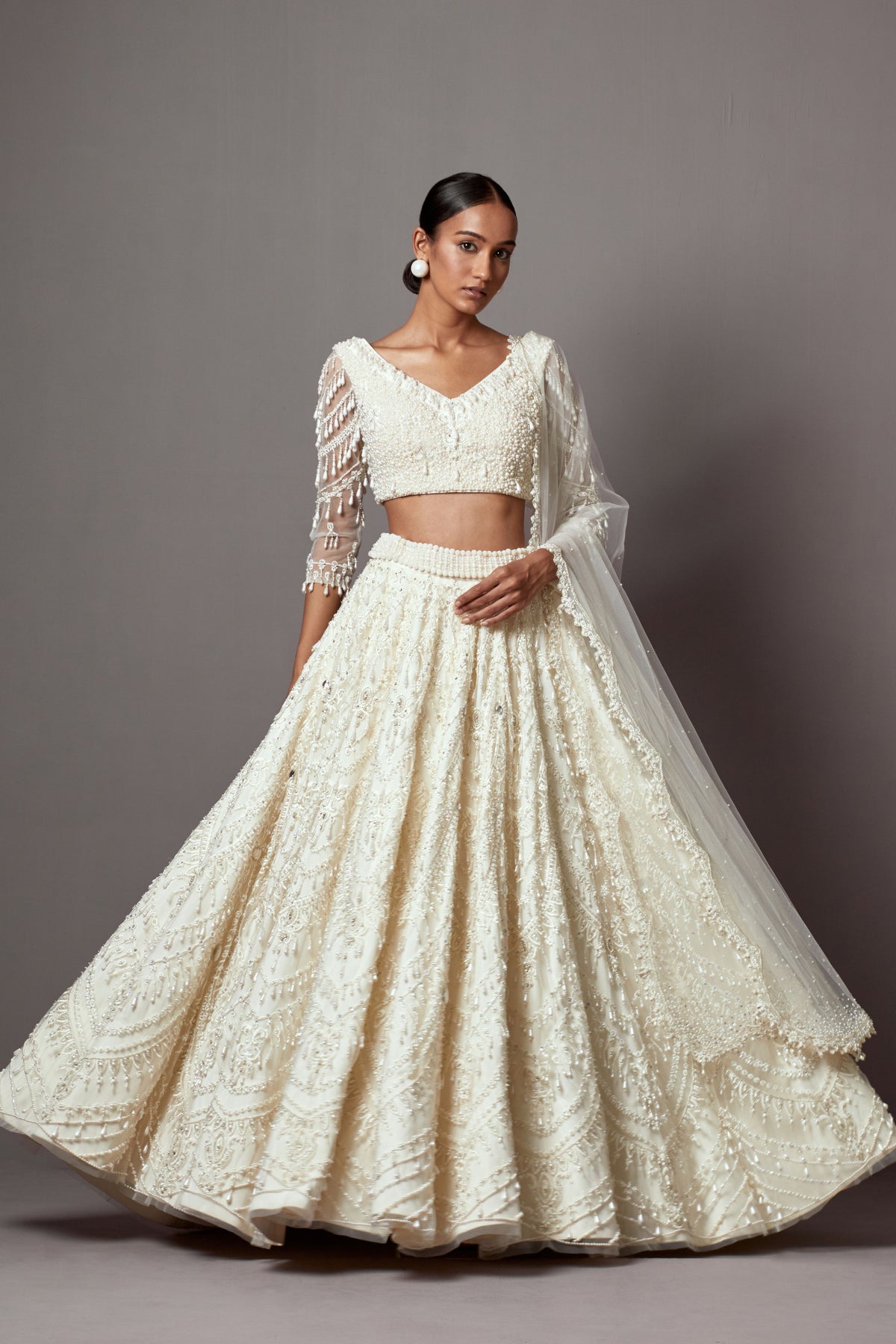 Ivory Lehenga Set