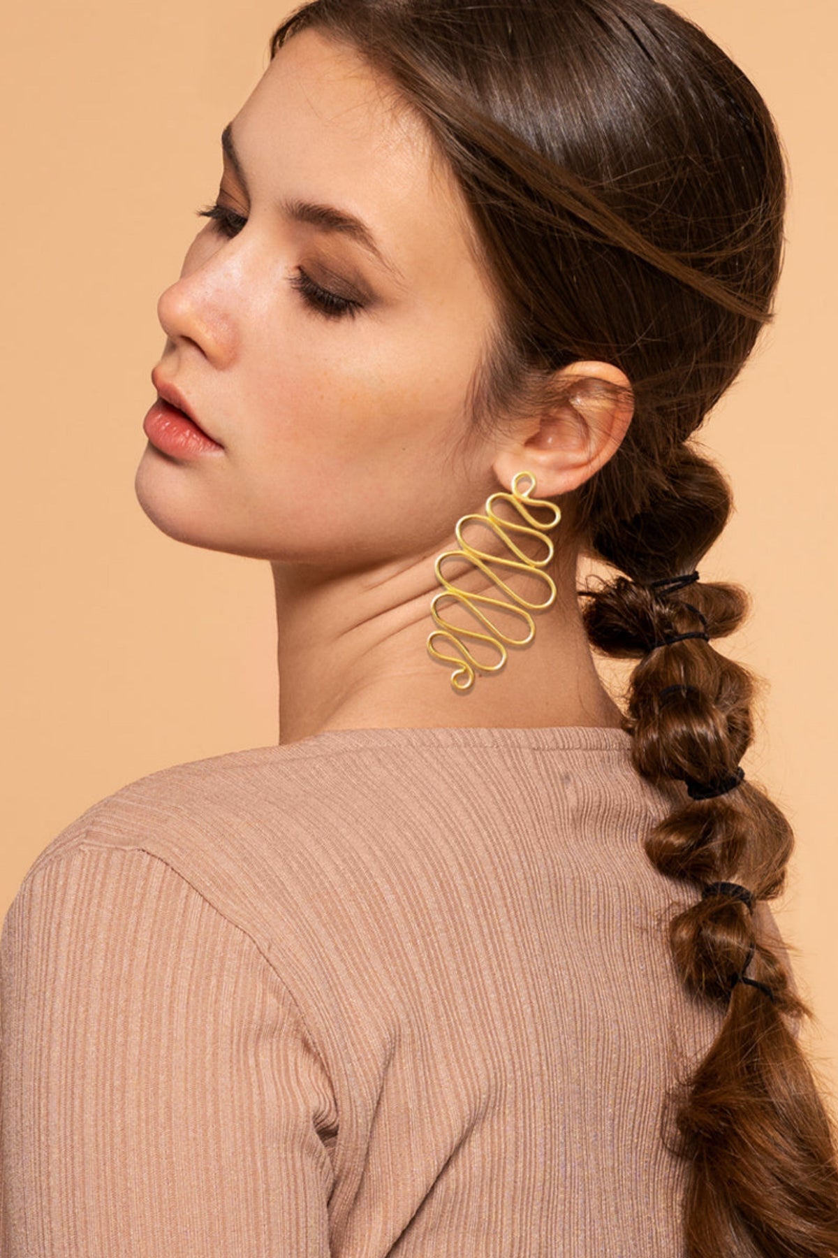 Kiara Gold Long Earring