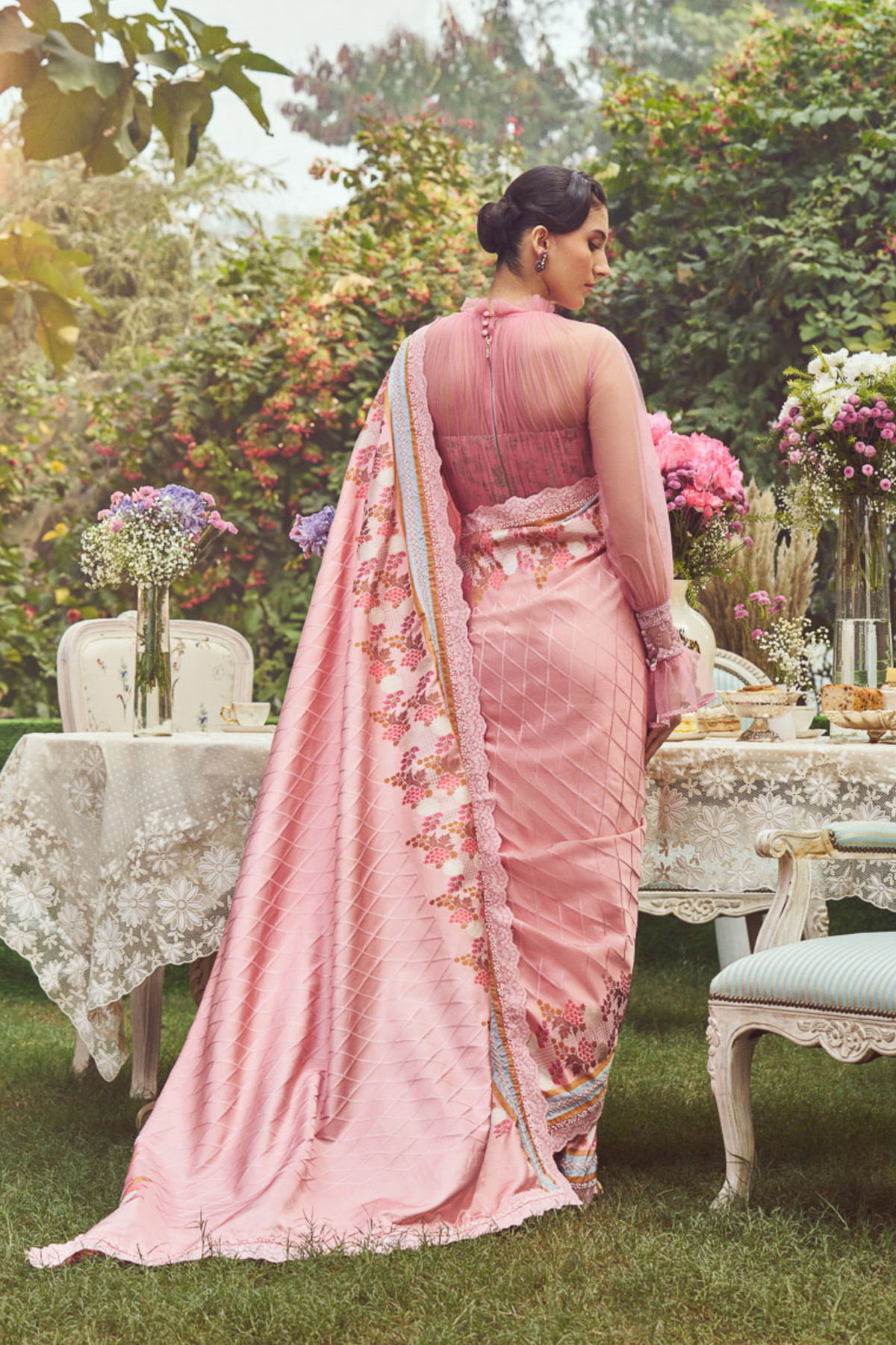 Rose Pink Meenakari Zari Handloom Sari