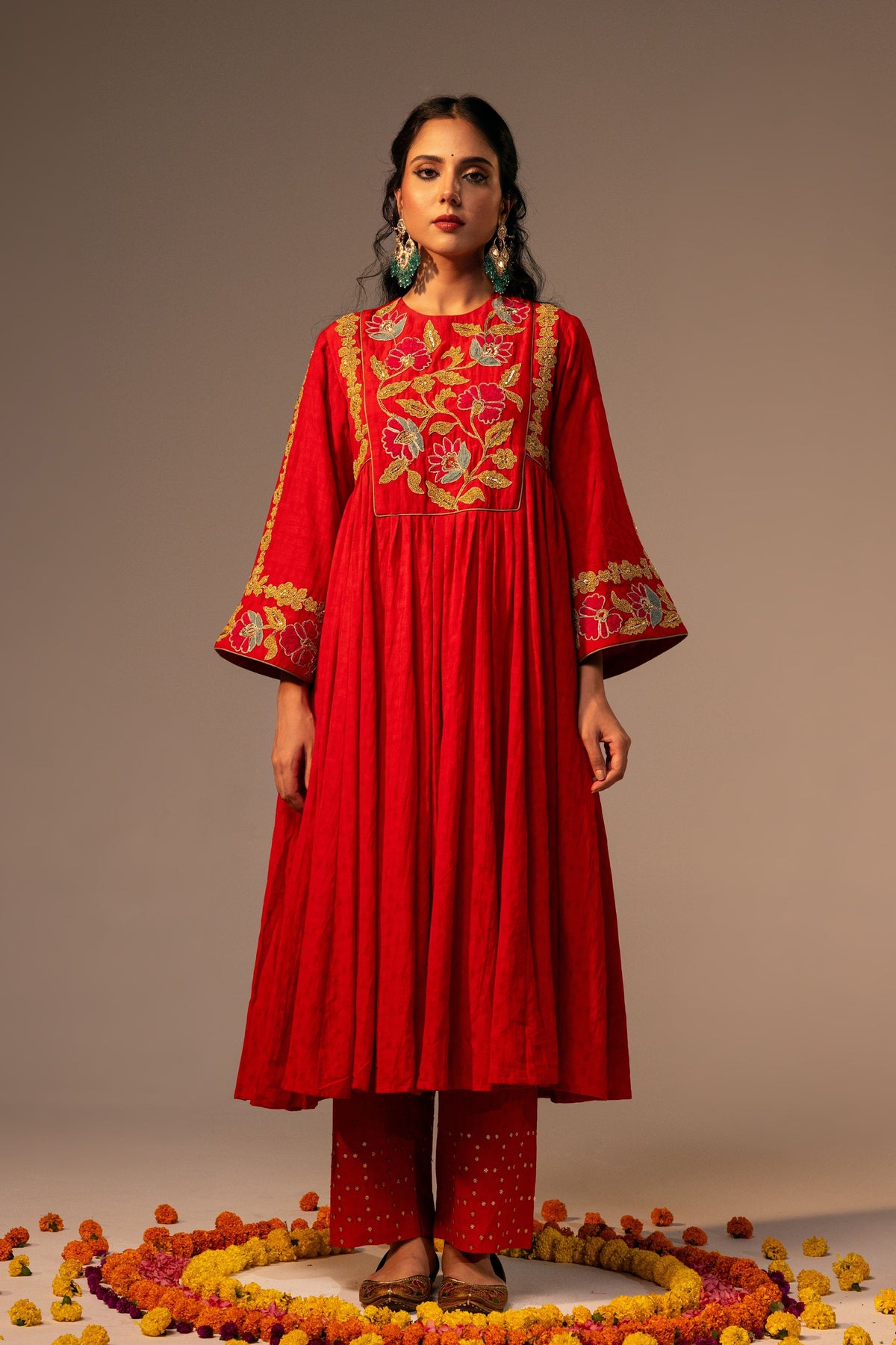 Rose Red Kurta Set