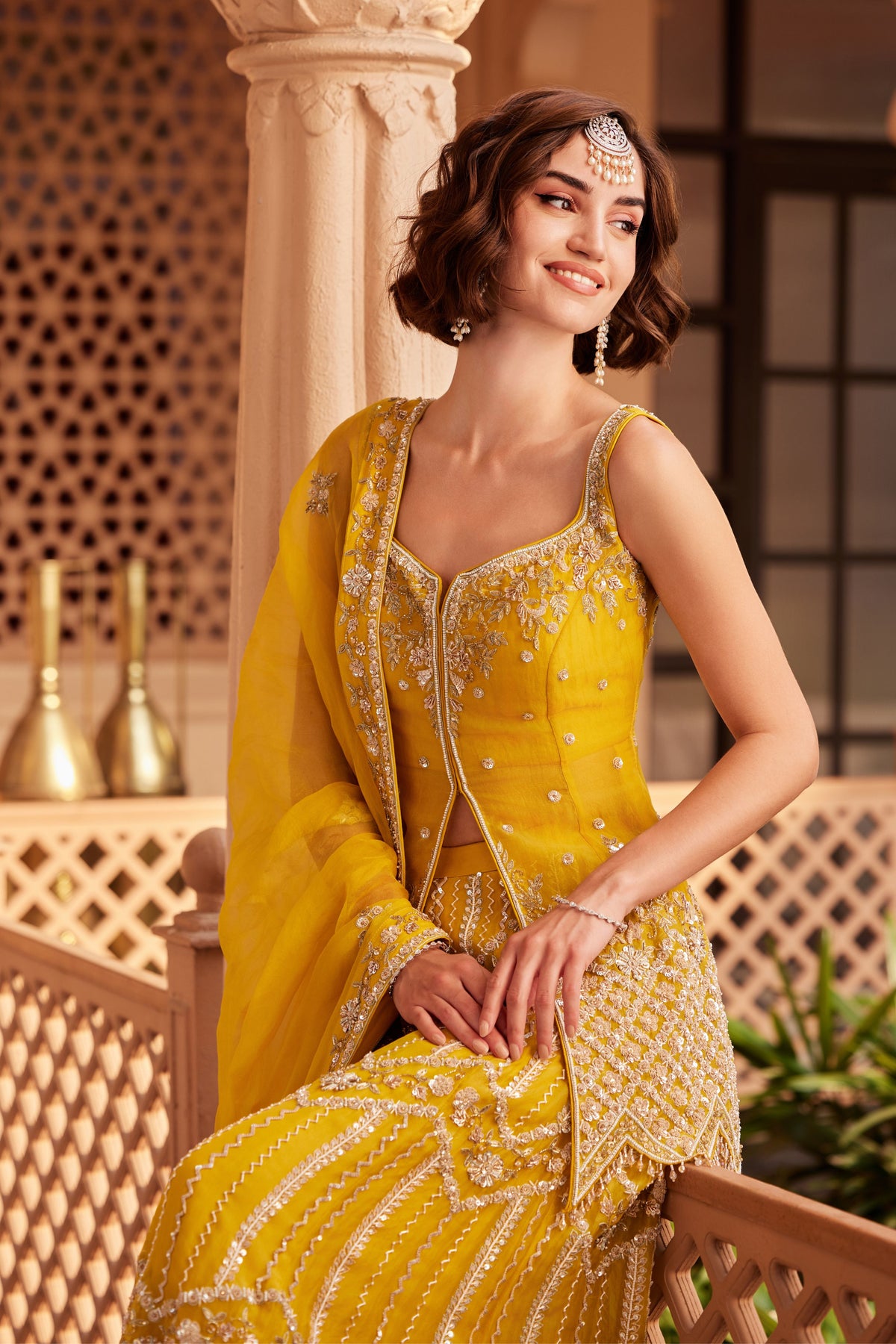 Mustard Sharara Set