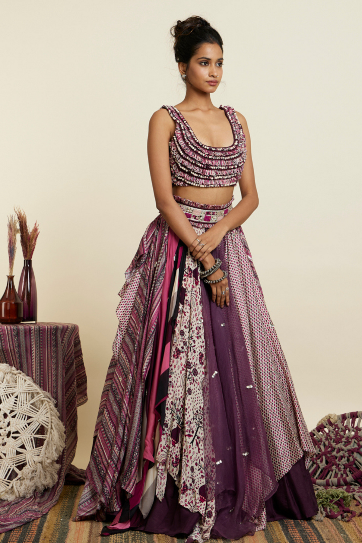 Multi Printed Boho Lehenga Set