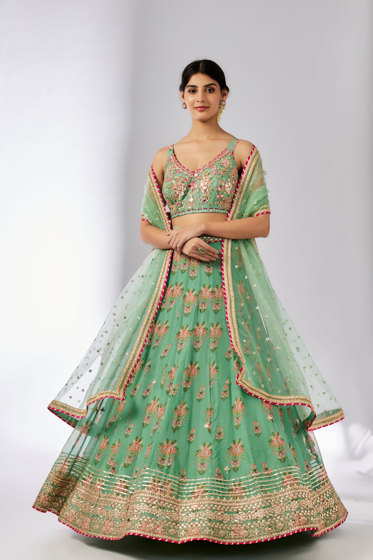 Mint Malini Lehenga Set