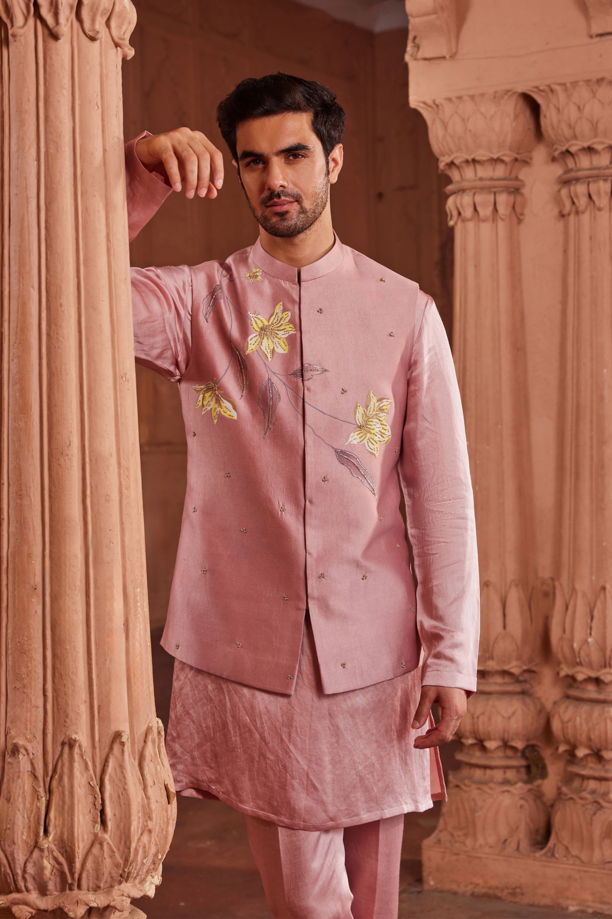 Husn Silk Nehru Jacket Set