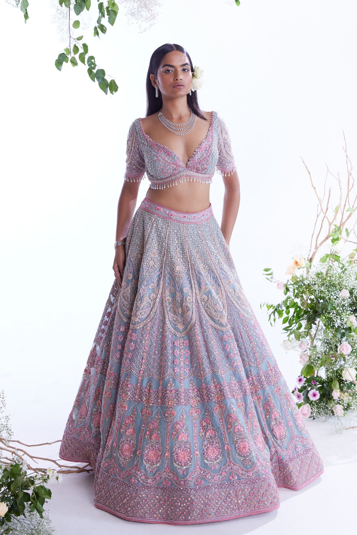 Powder Blue Lehenga Set