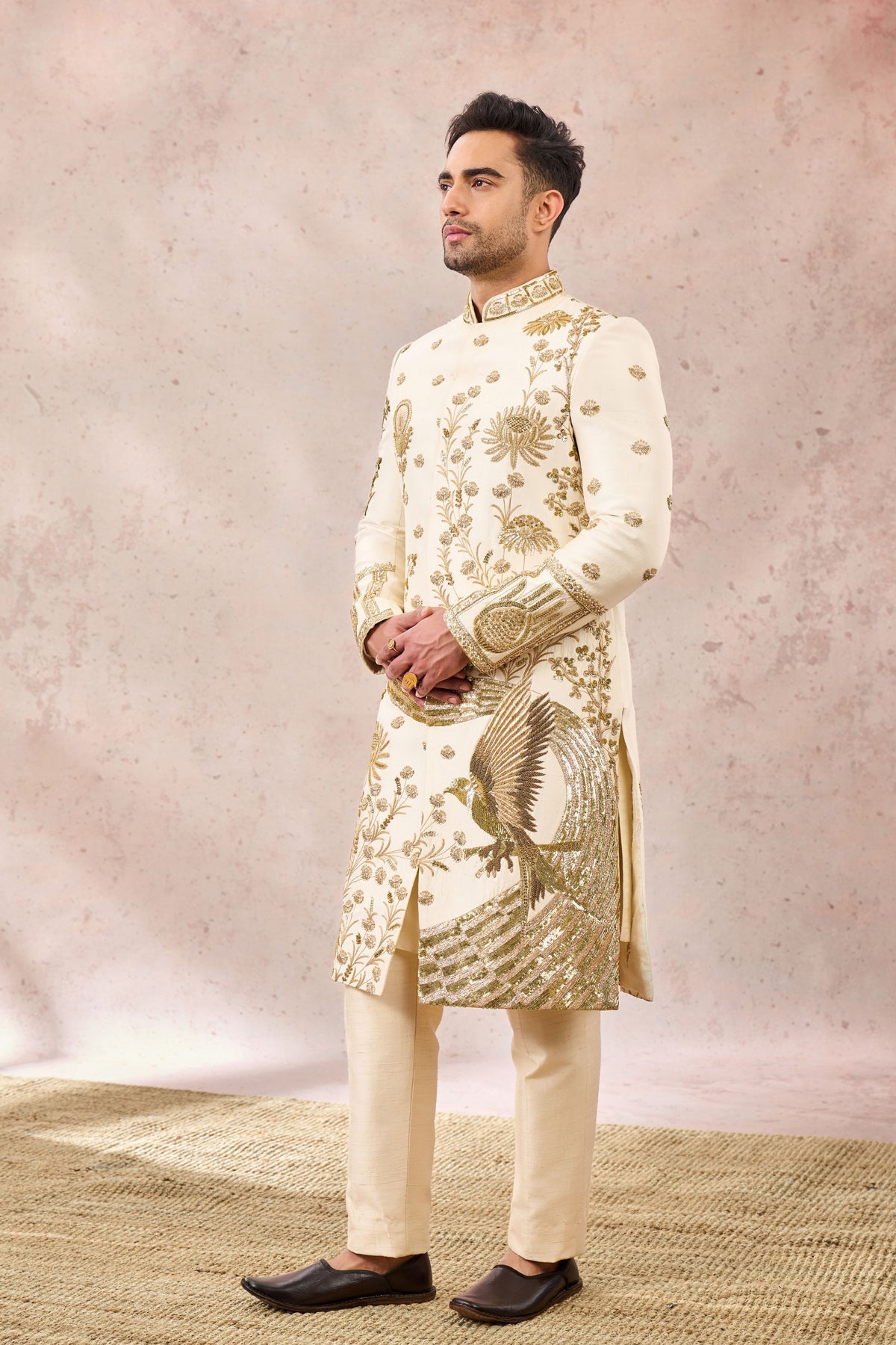 Ivory Bagh E Bahar Sherwani Set