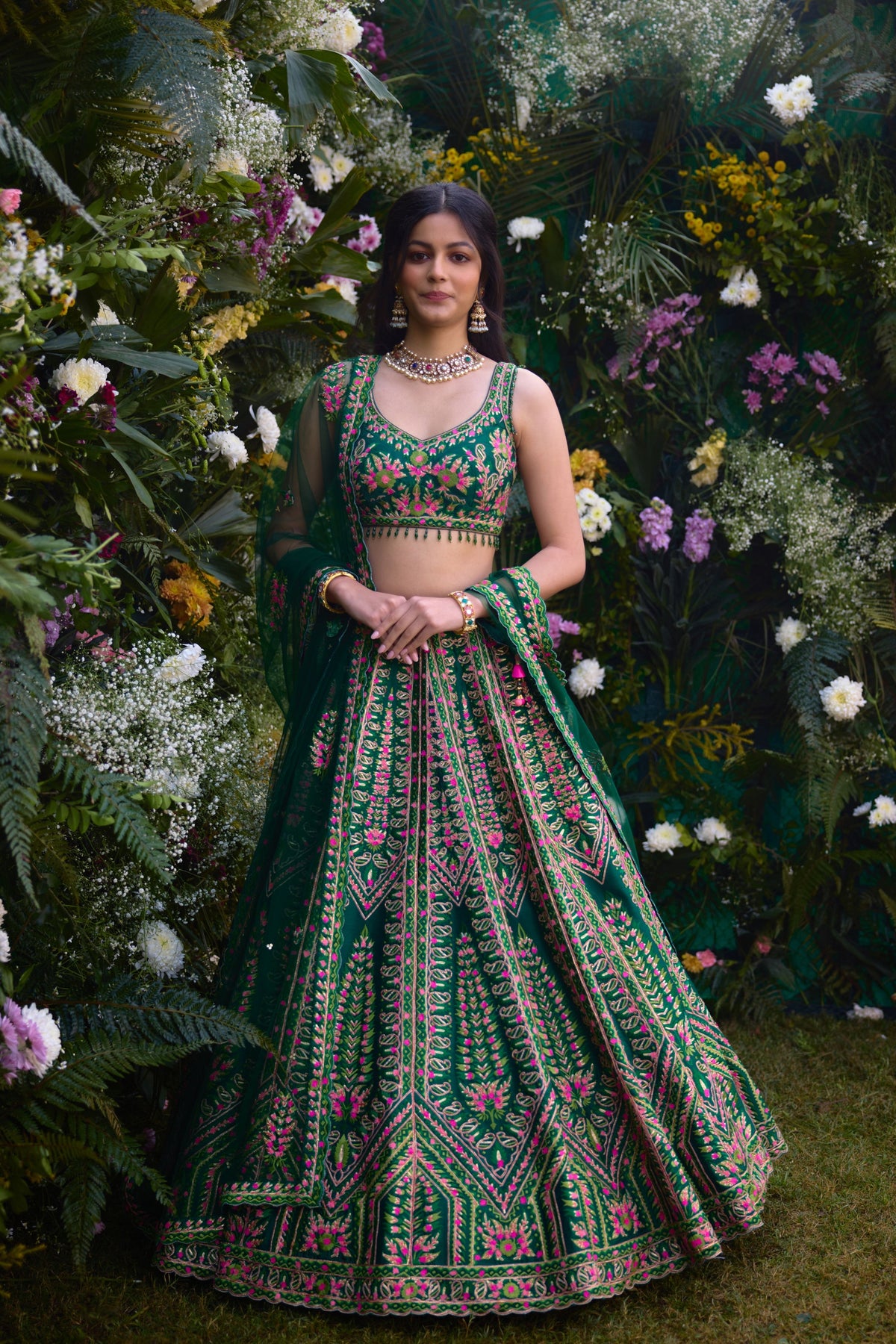 Deep Forest Green Lehenga Set