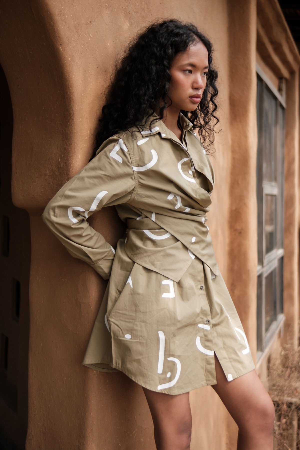 Khaki Line Seattle Shirt Dress