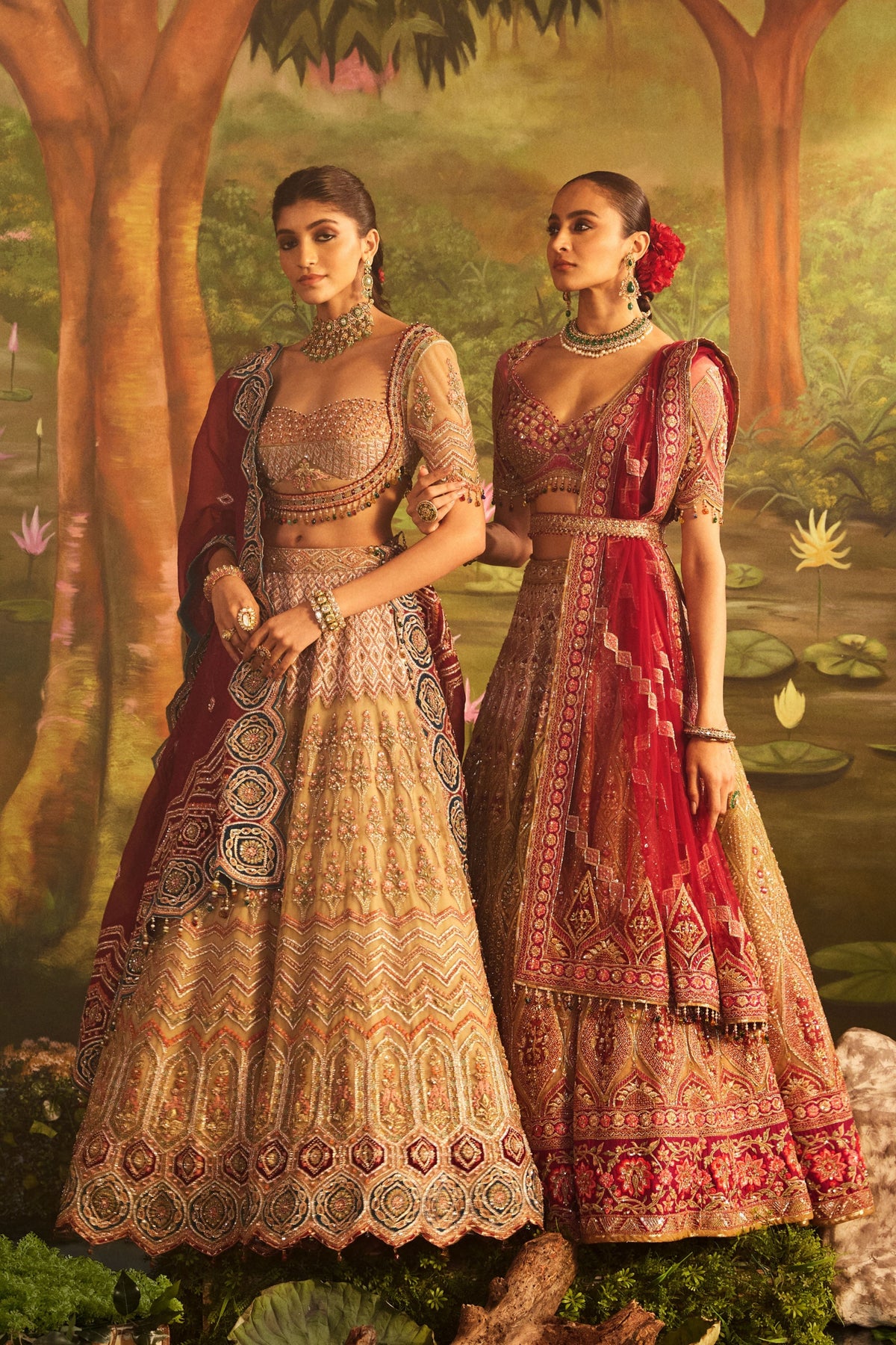 Golden Tulle Lehenga Set