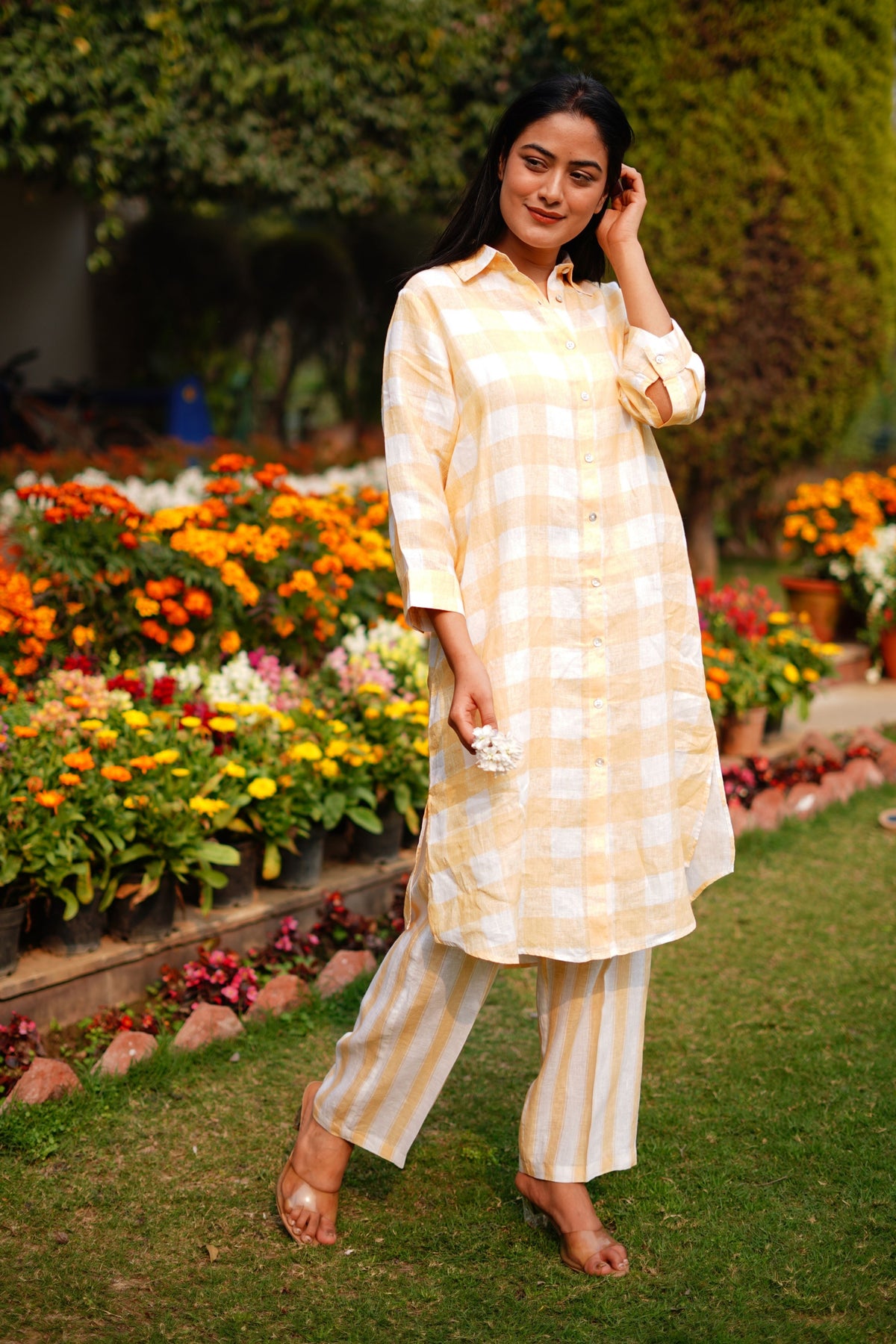 Ochre Check Tunic