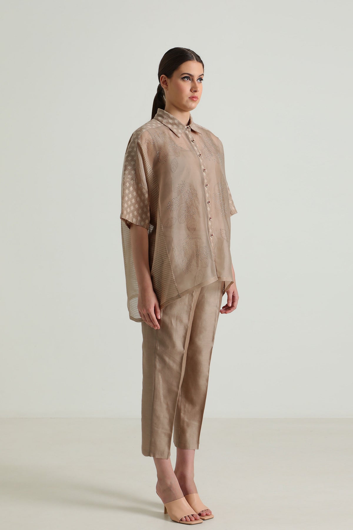 Beige Shirt and Pant Set