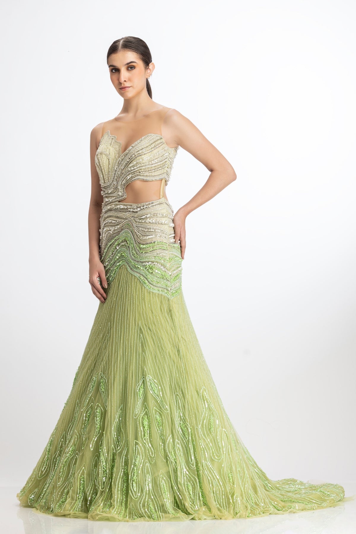 Green Ombre Mermaid Gown