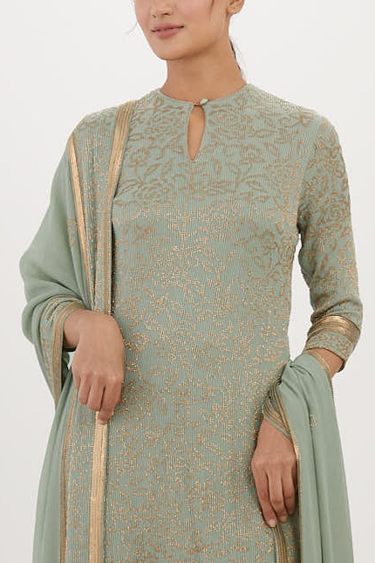 Sea Green Cutdana Sharara Set