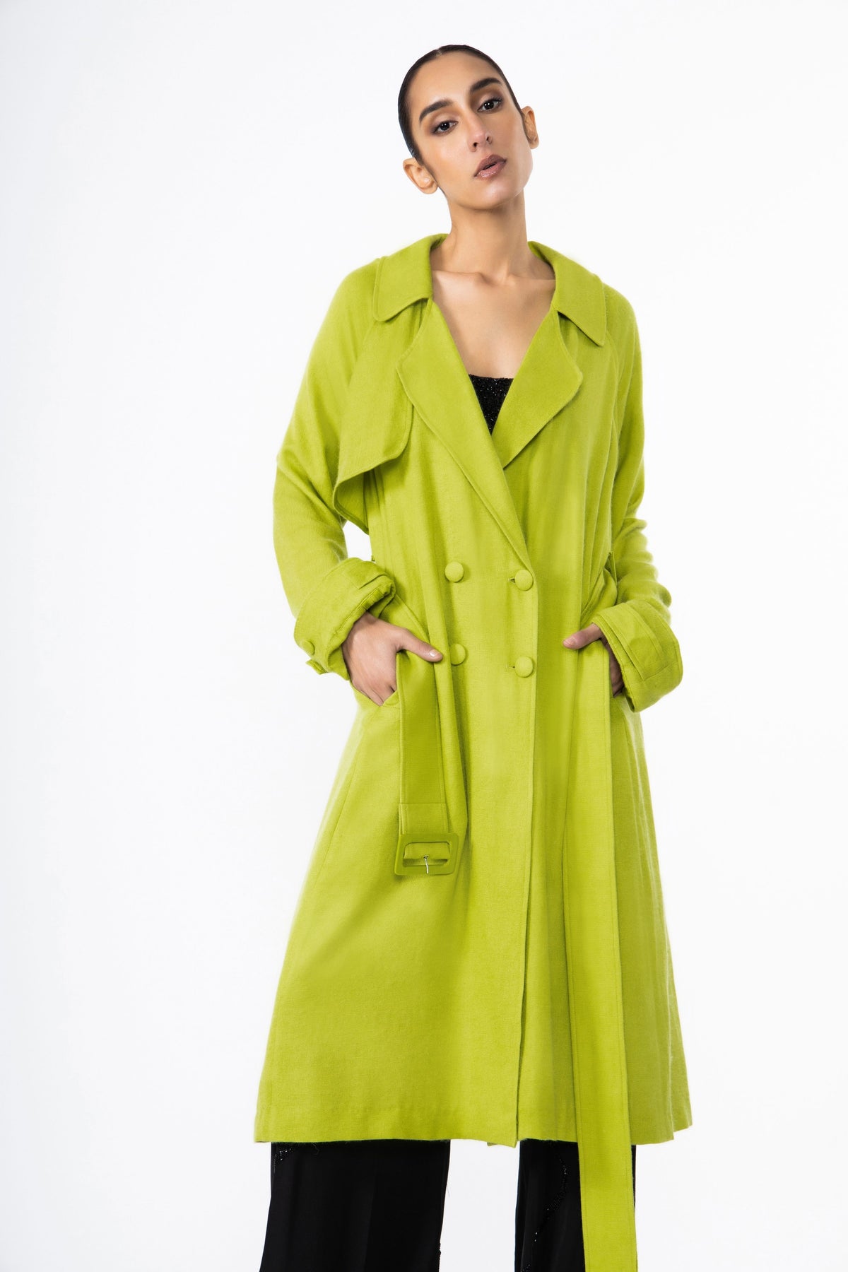 Chartreuse Trench Coat