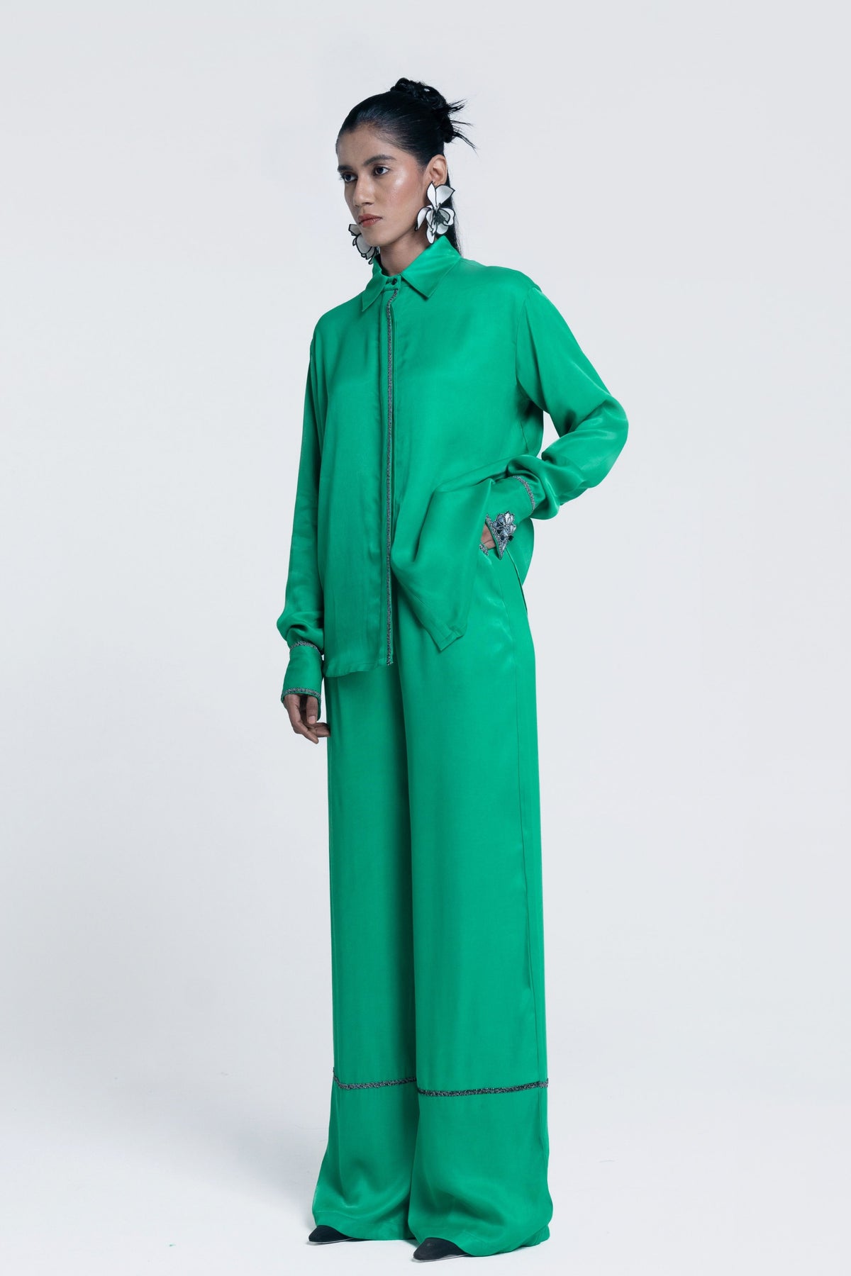 Echo Green Straight Trousers