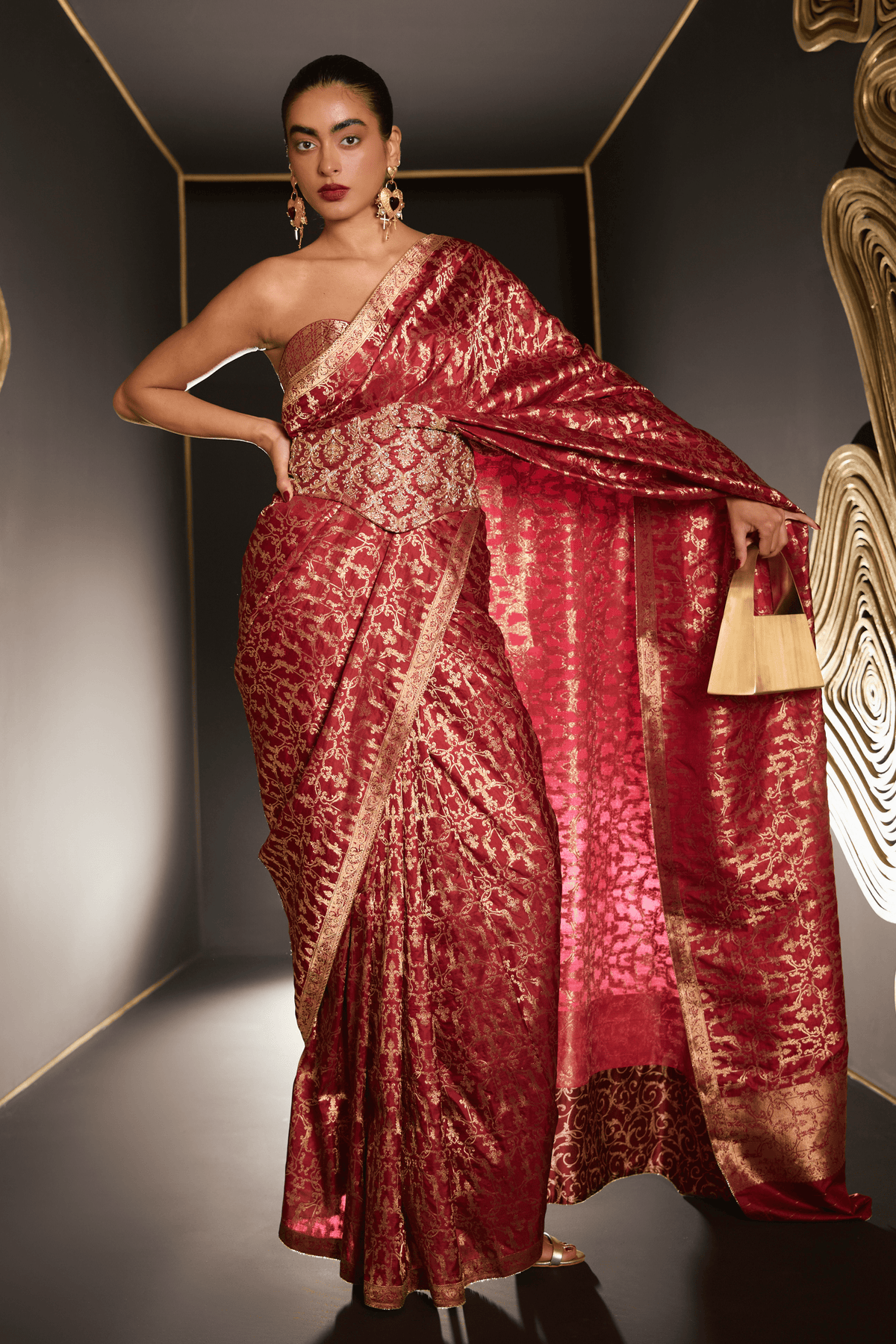 True Love Saree in Maroon