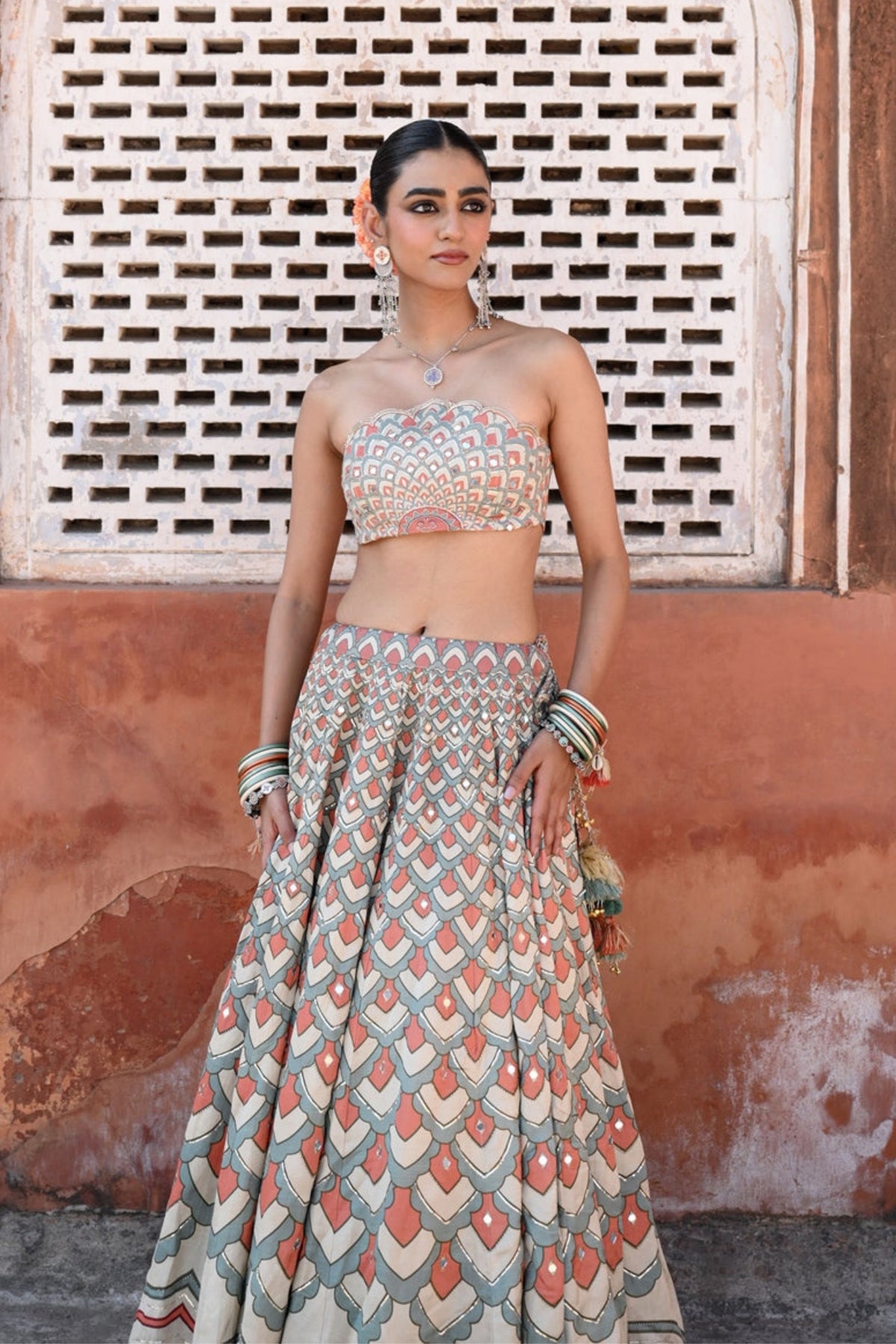 Raas Sleeveless Lehenga Set