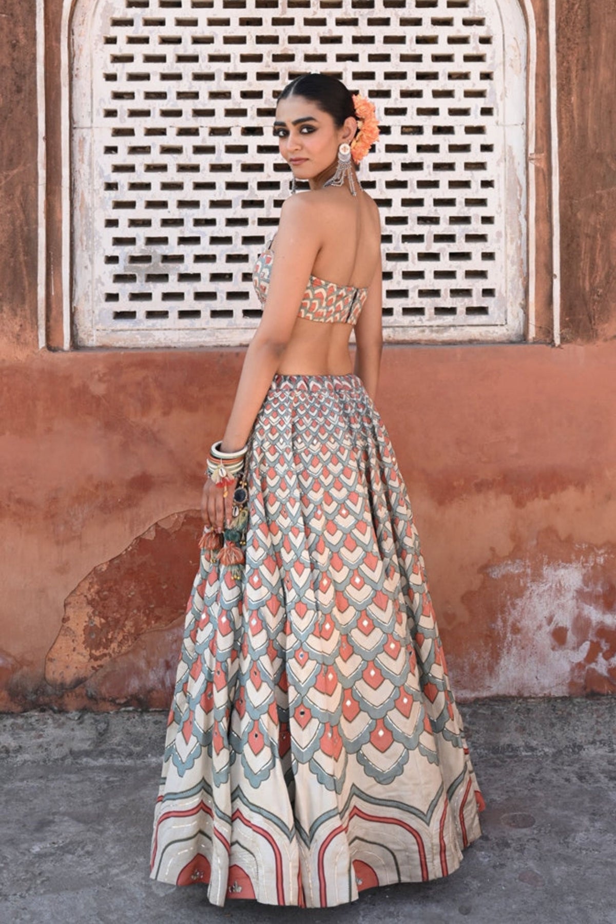 Raas Sleeveless Lehenga Set