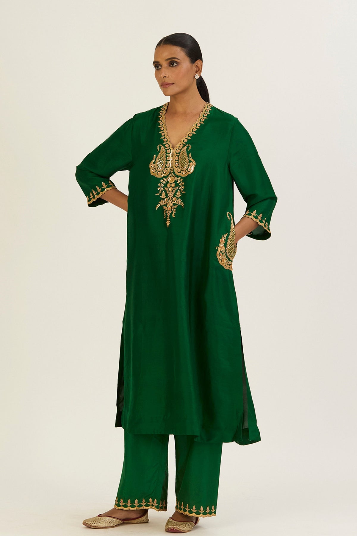 Rysa Green Kurta &amp; Pants