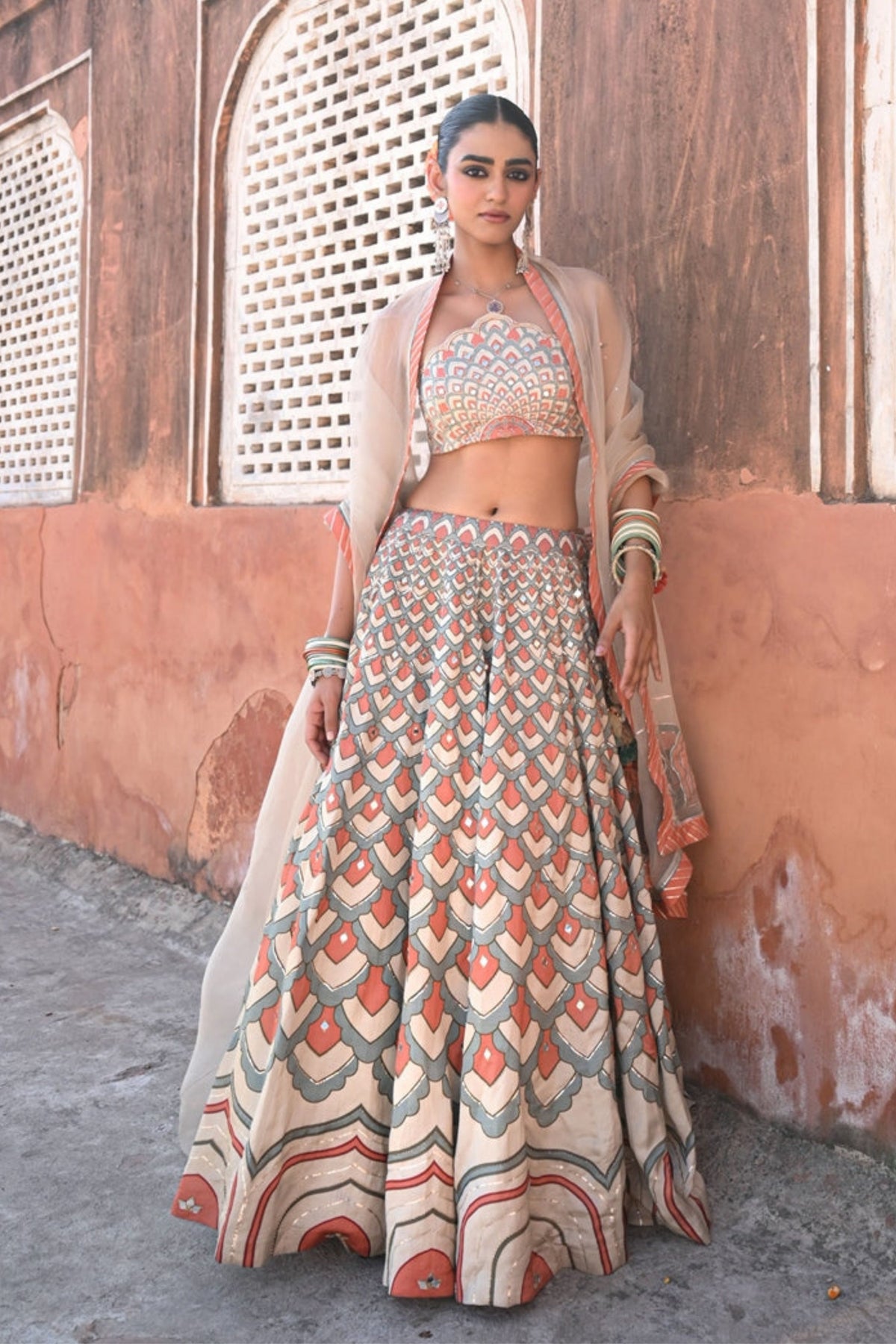 Raas Sleeveless Lehenga Set