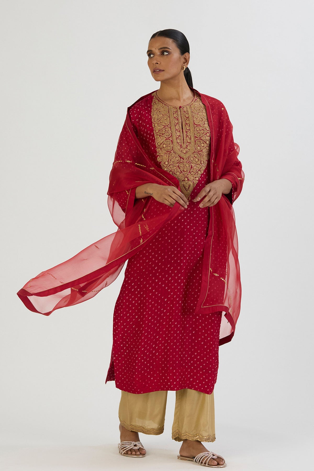 Red Smita Dupatta