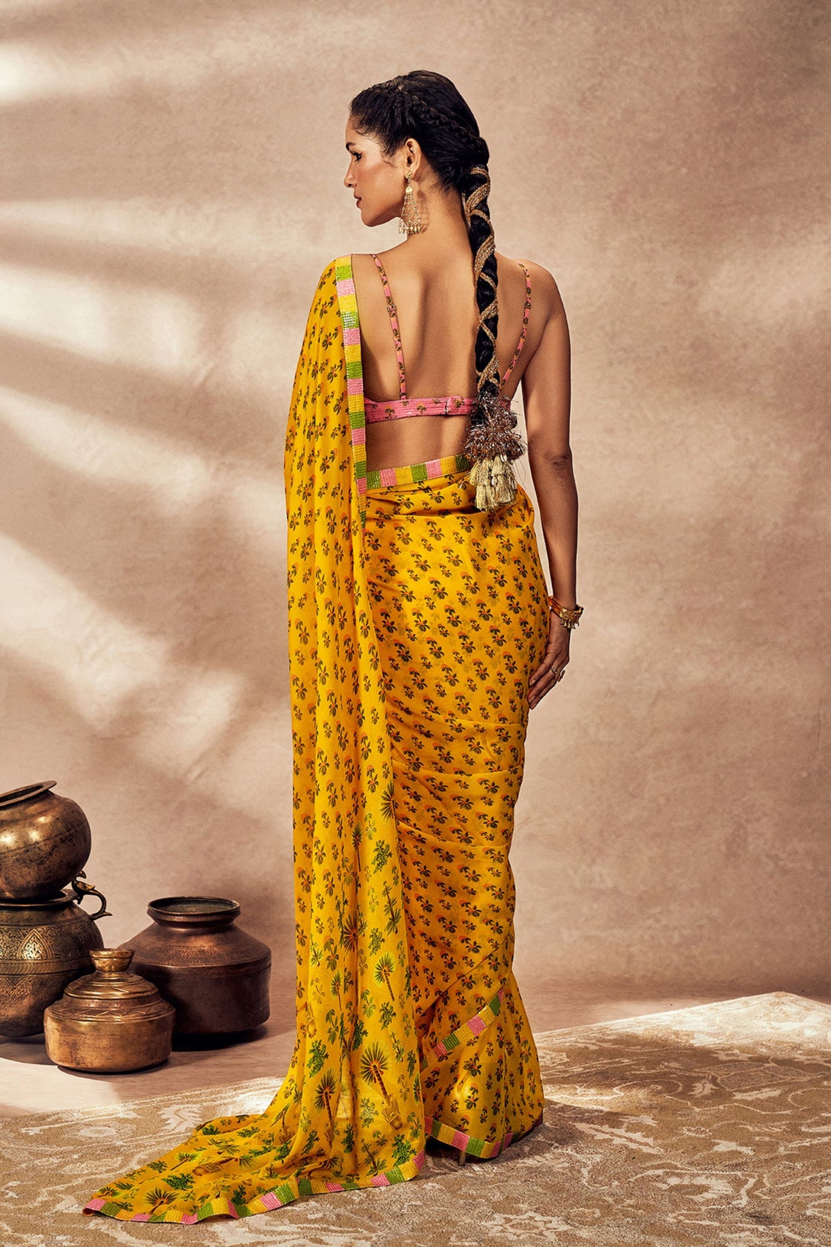 Yellow Pixie Dust Saree