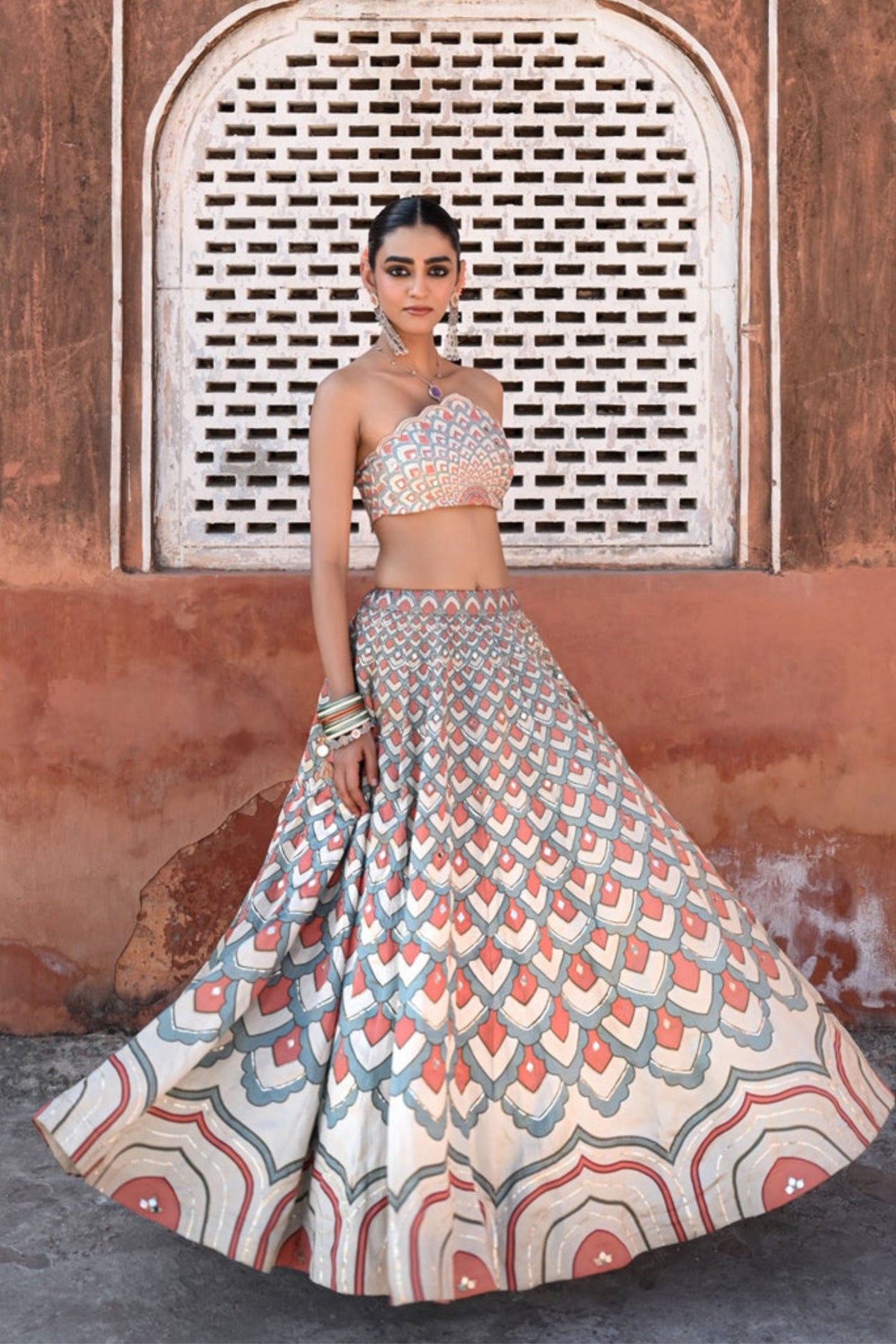 Raas Sleeveless Lehenga Set