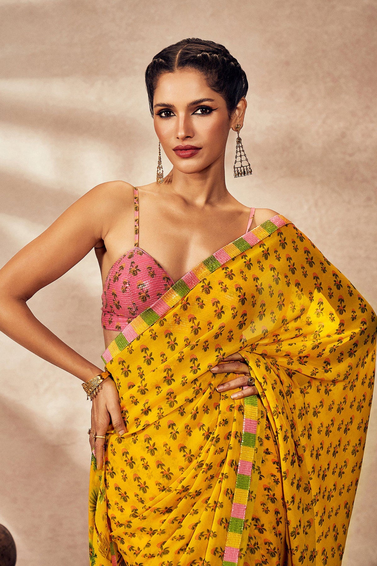 Yellow Pixie Dust Saree