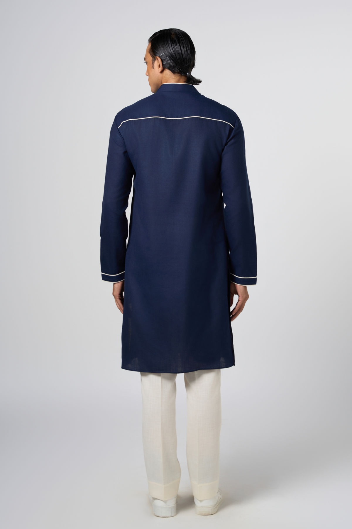 Circular Geo Abstract Navy Kurta