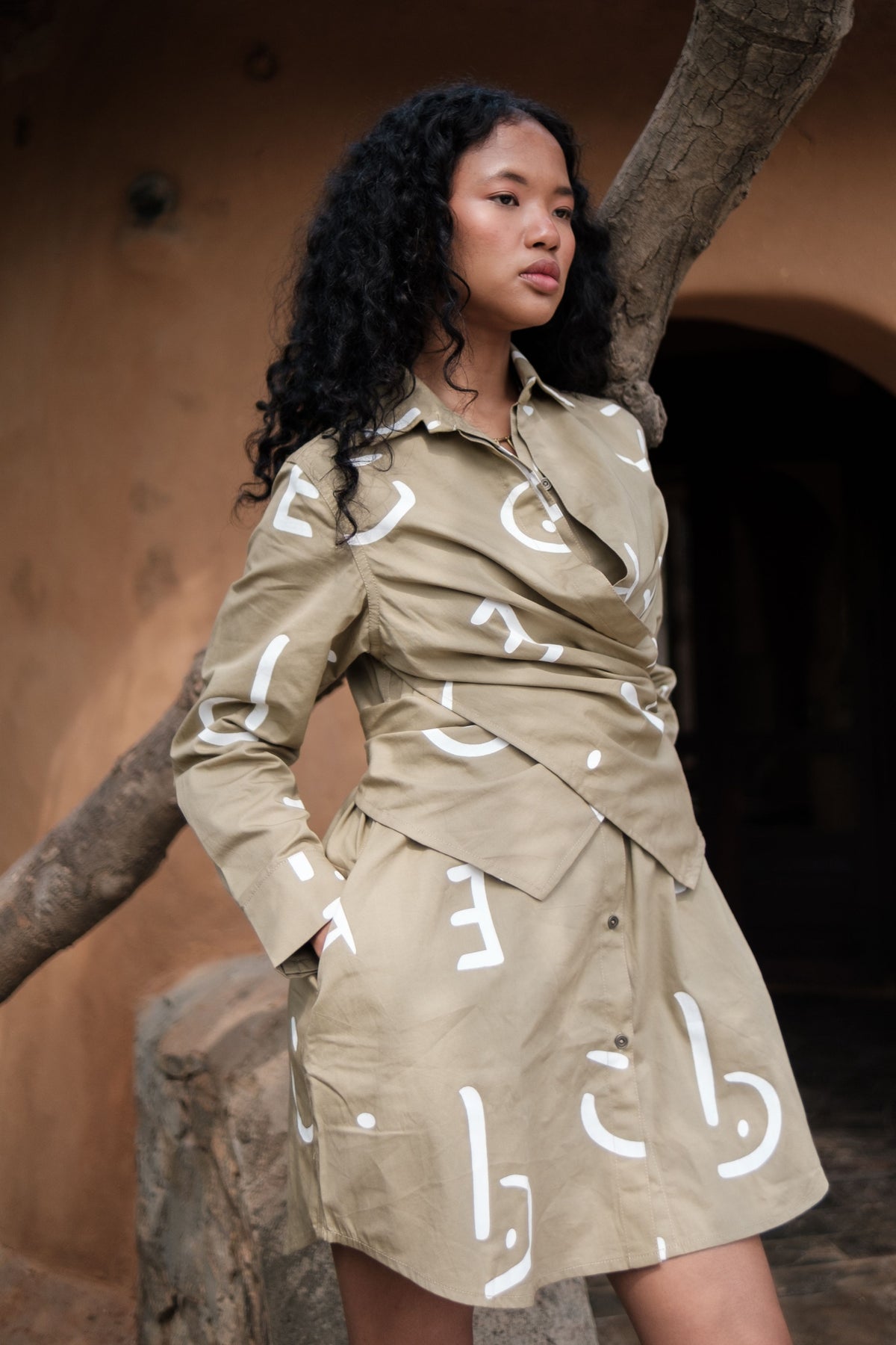 Khaki Line Seattle Shirt Dress