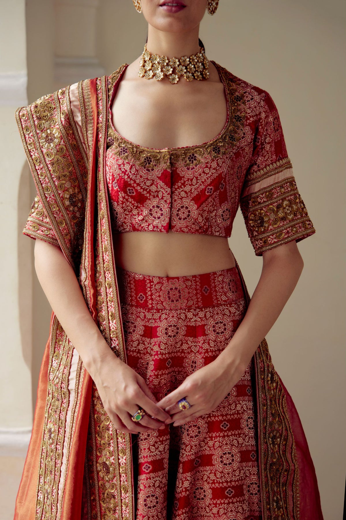 Dhavee Red Lehenga Set