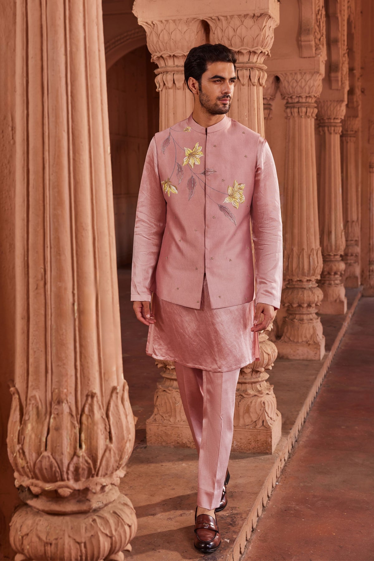 Husn Silk Nehru Jacket Set