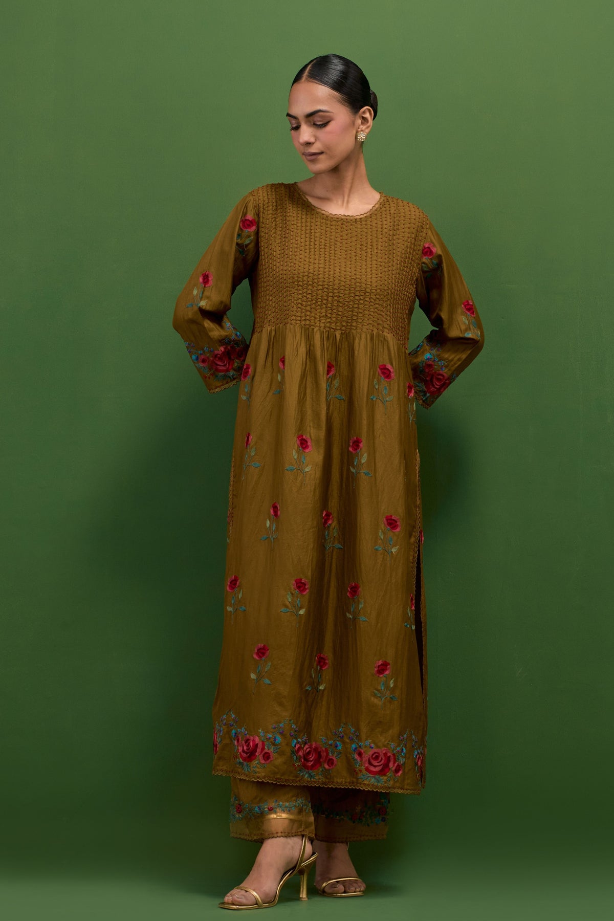 Golden Olive Kurta Set