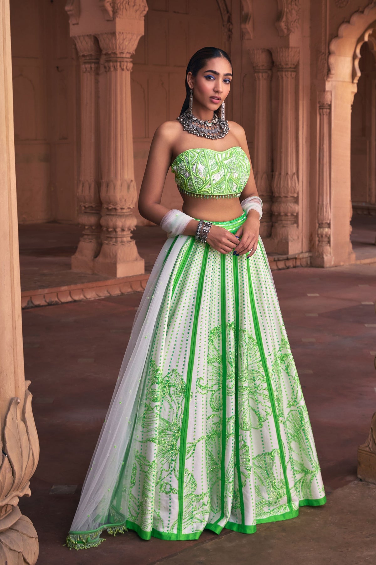 Neon Lehenga Set