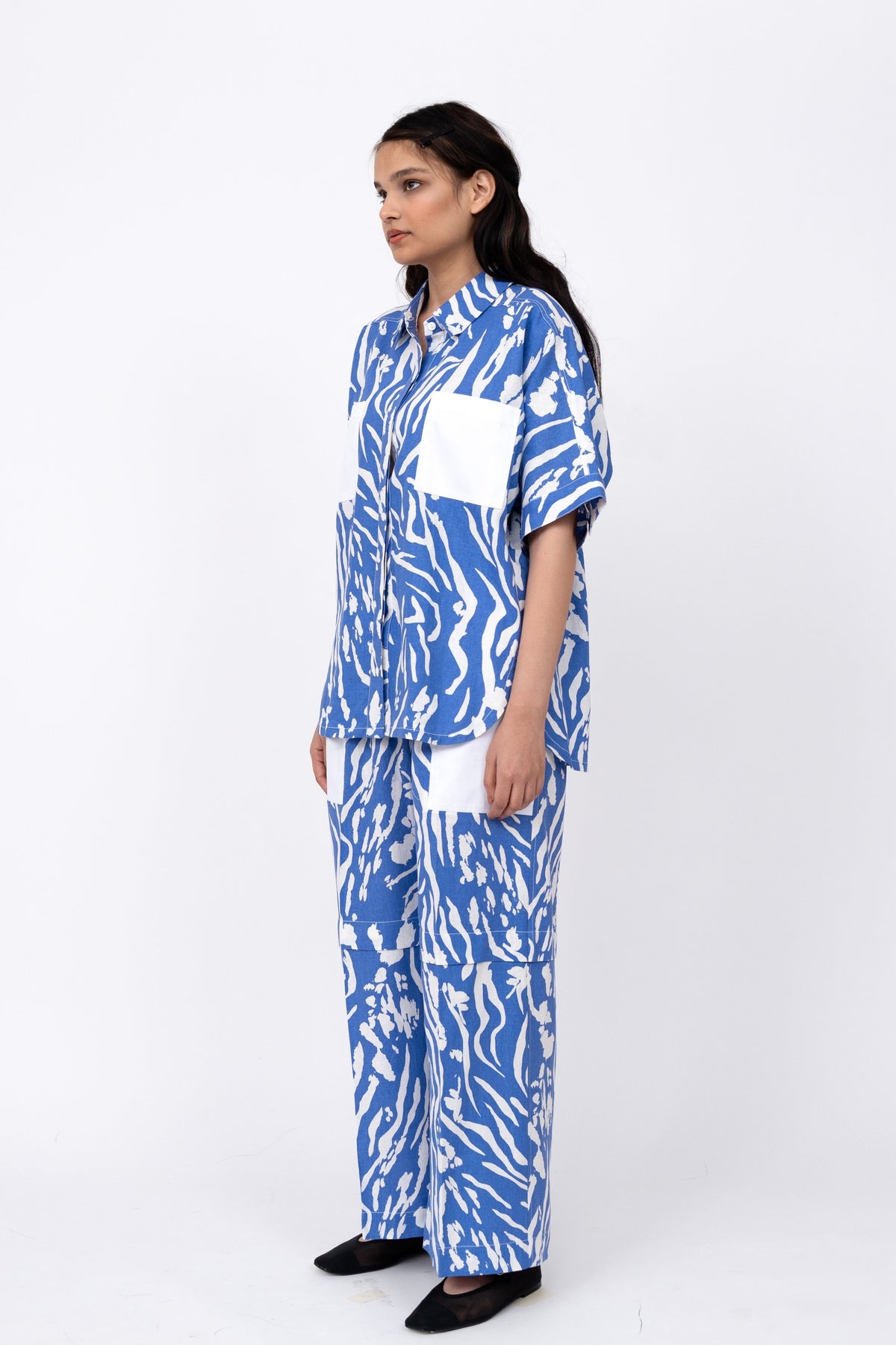 Blue Wave Pleated Day Pant