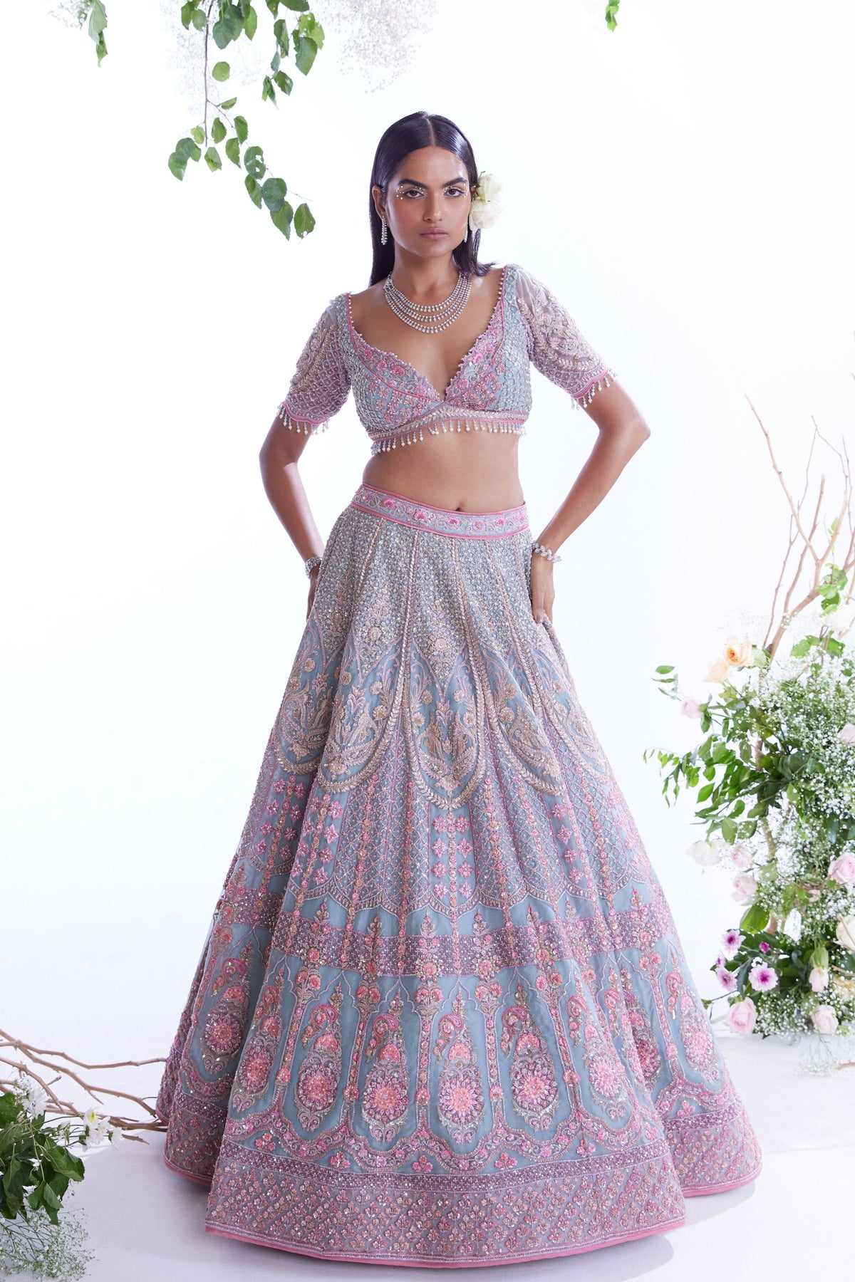 Powder Blue Lehenga Set