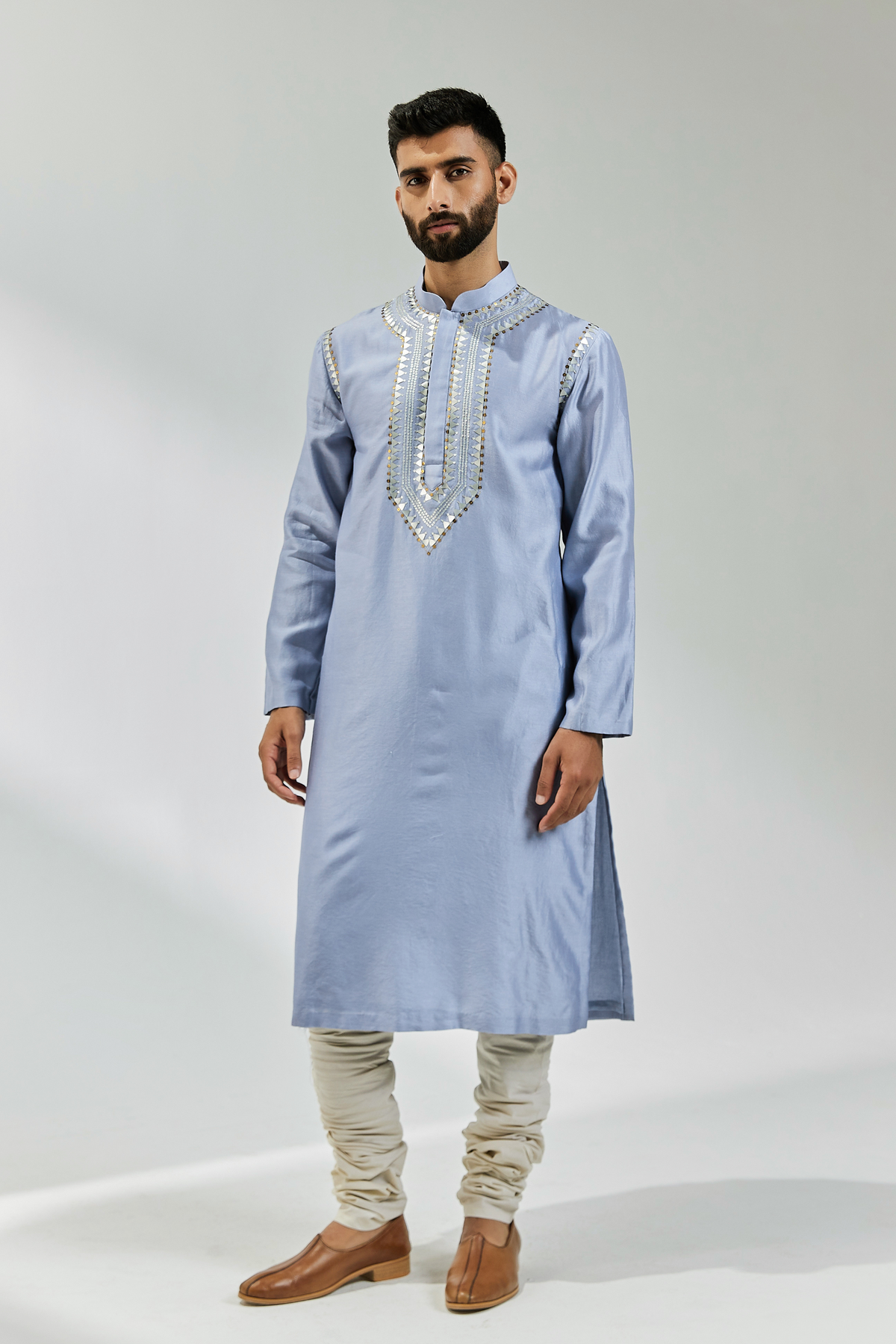 Hyacinth Blue Embroidered Kurta Sets