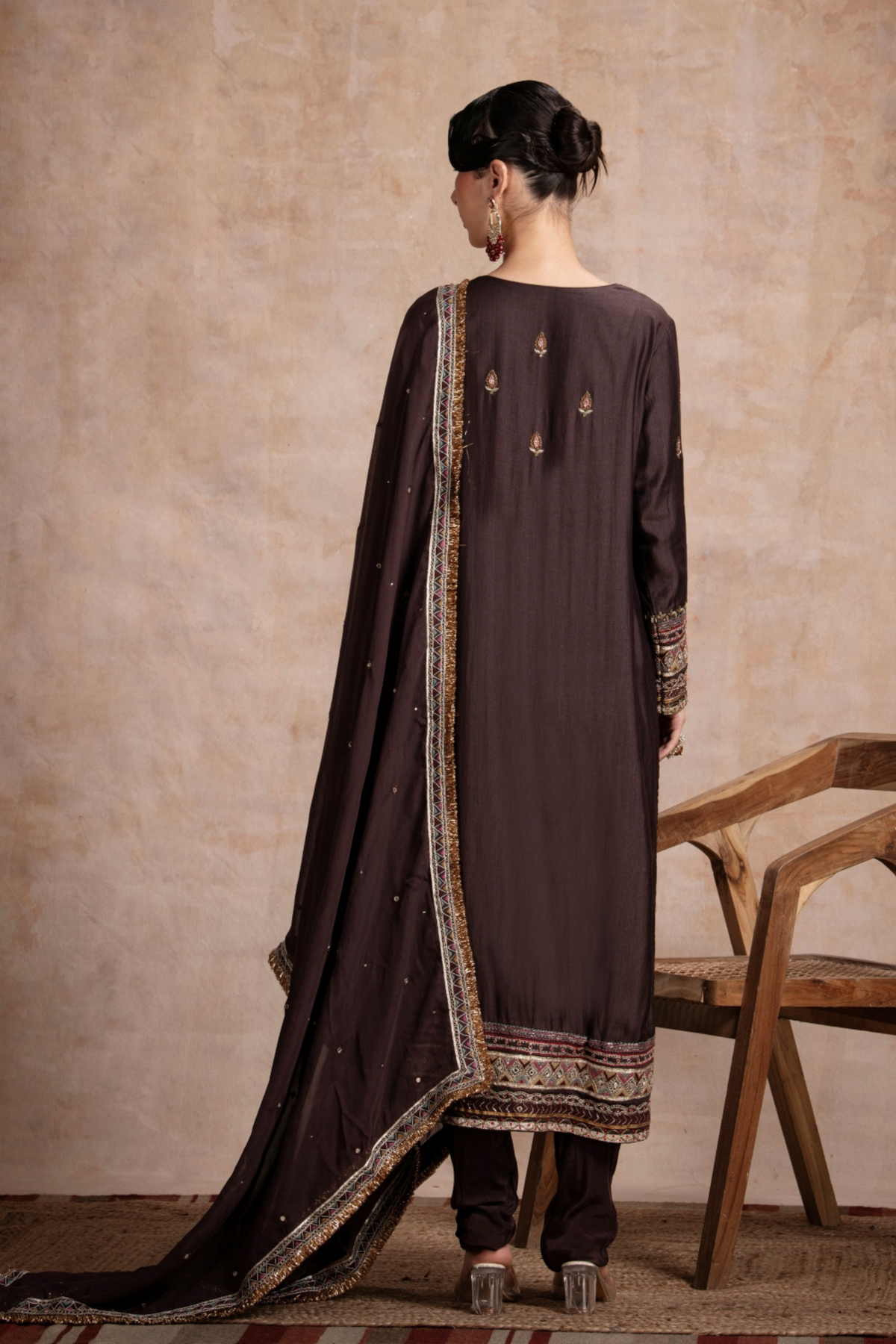 Rabia Straight Suit Set Brown