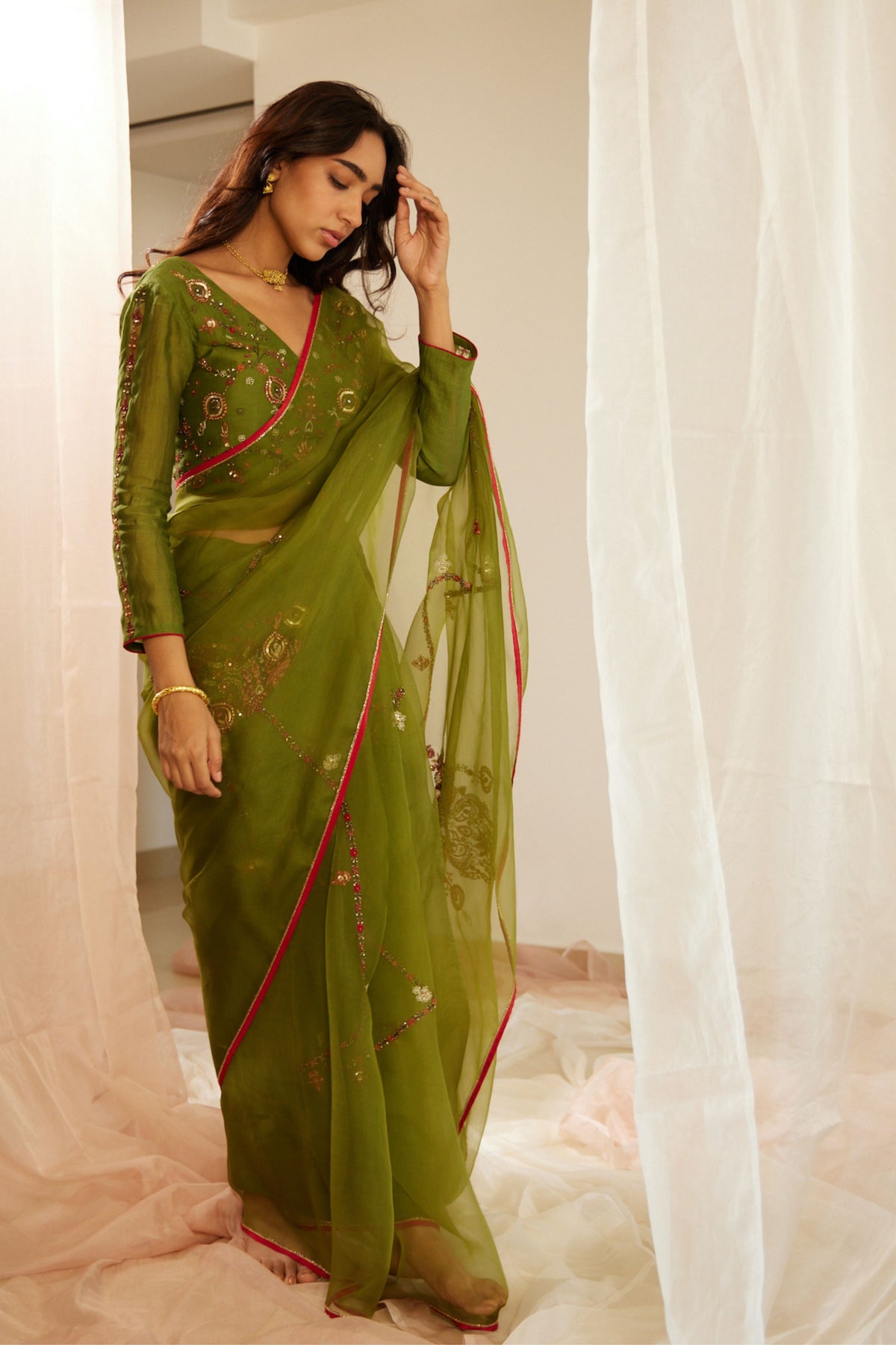 Green Dhuleti Saree