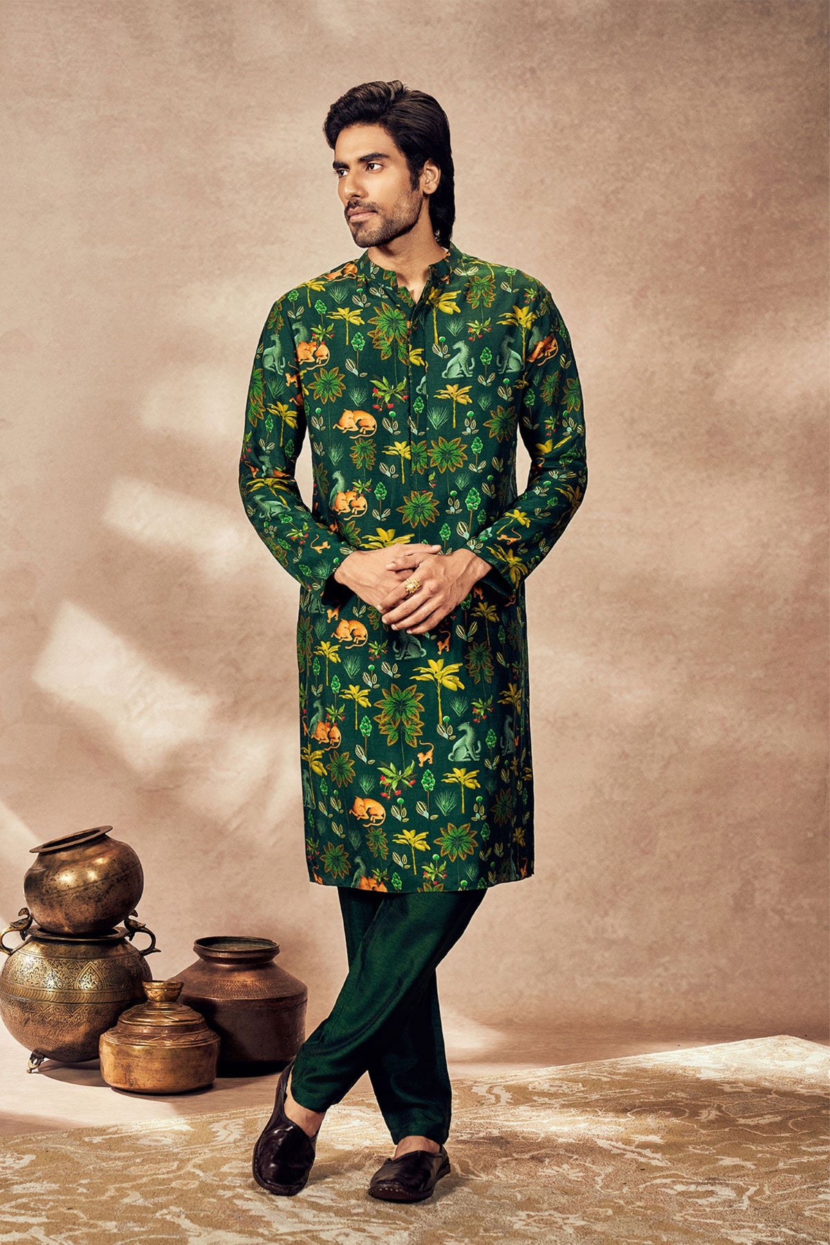 Green Tropical Rhapsody Kurta Set