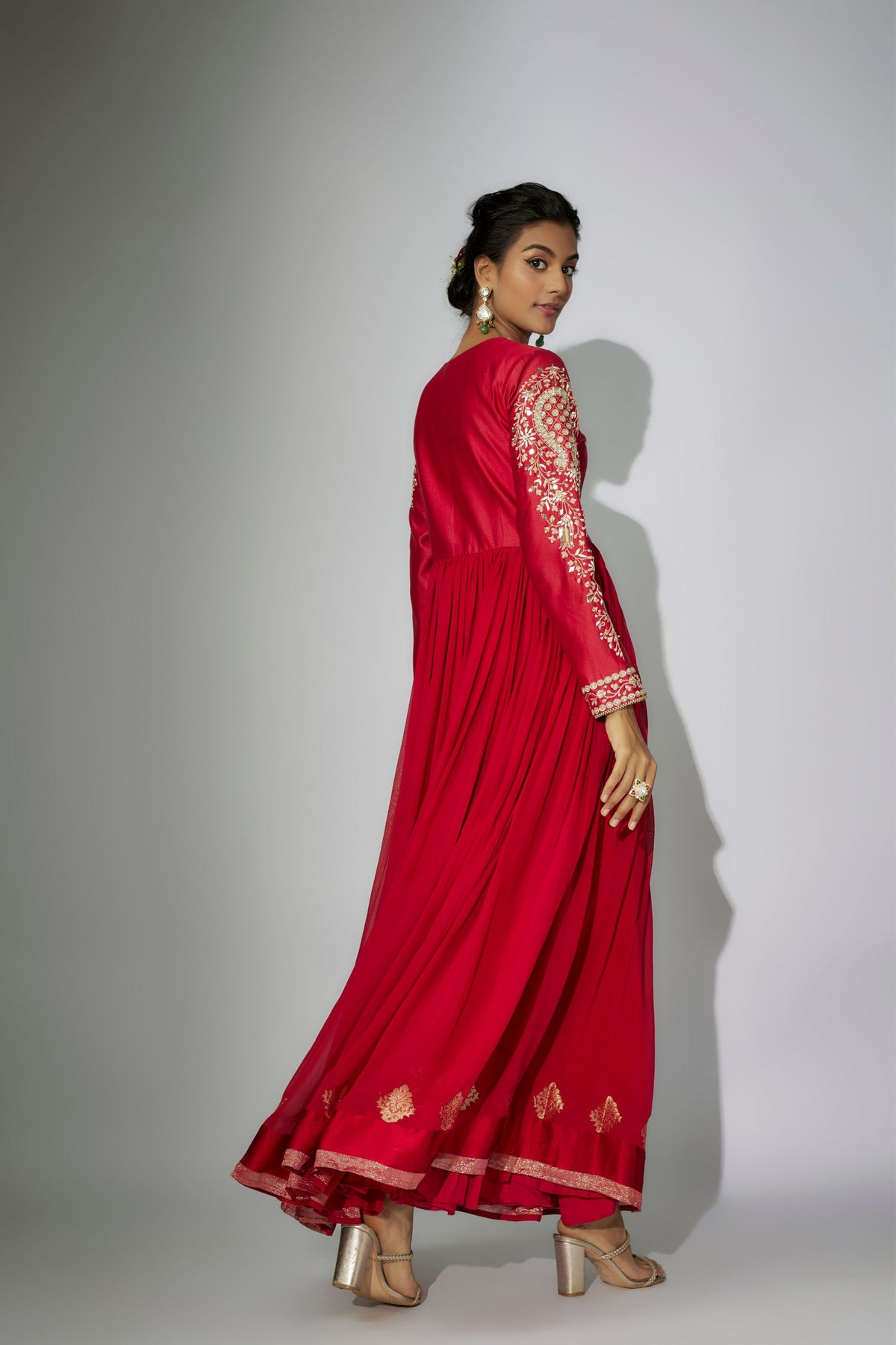 Cherry Red Anarkali Set