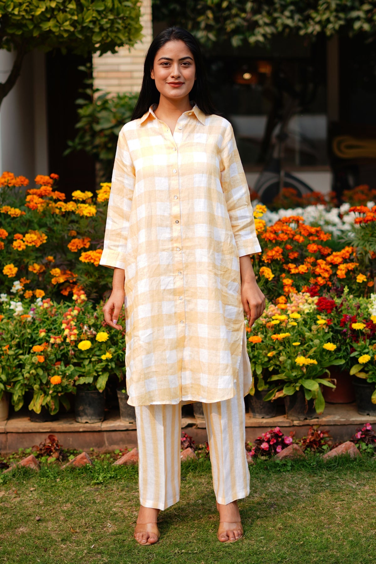 Ochre Check Tunic