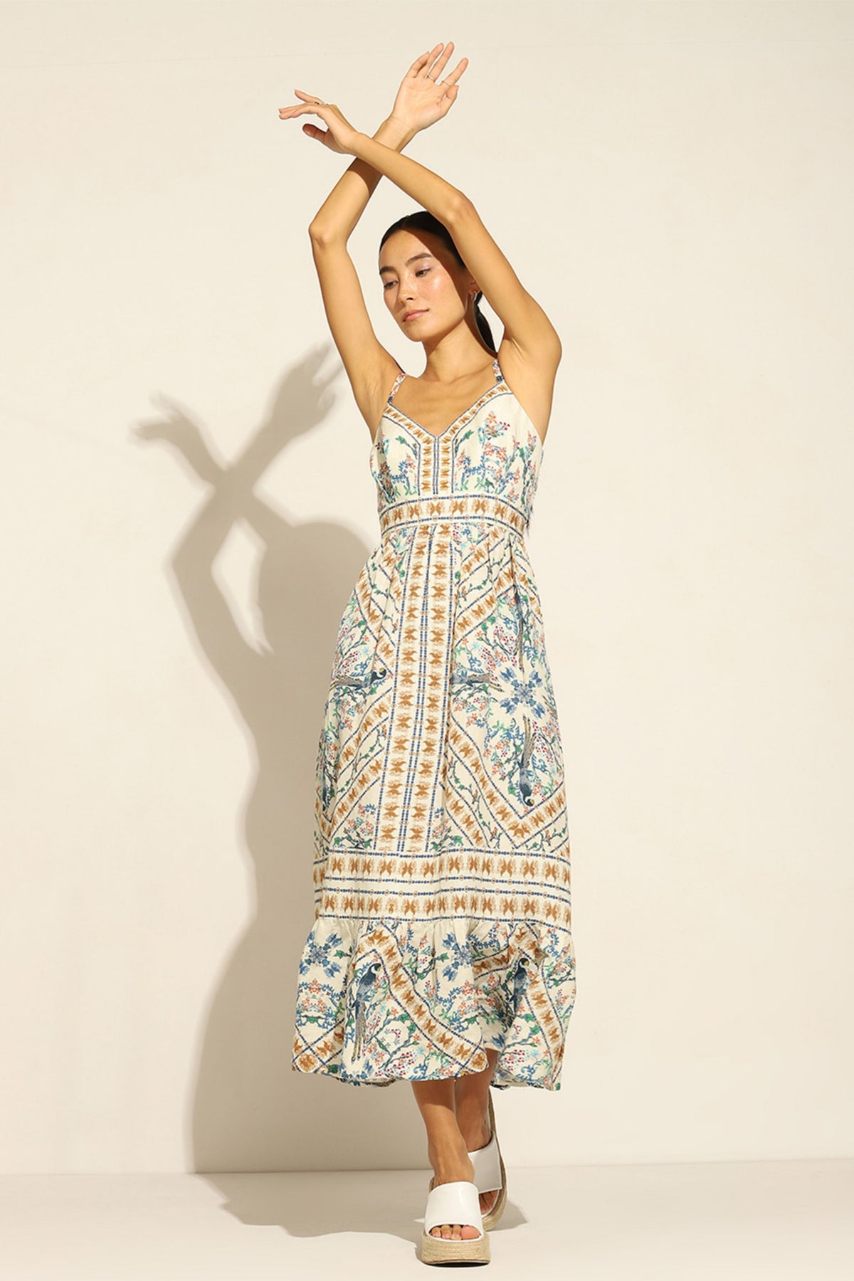 Niki Mehra Tier Midi Dress