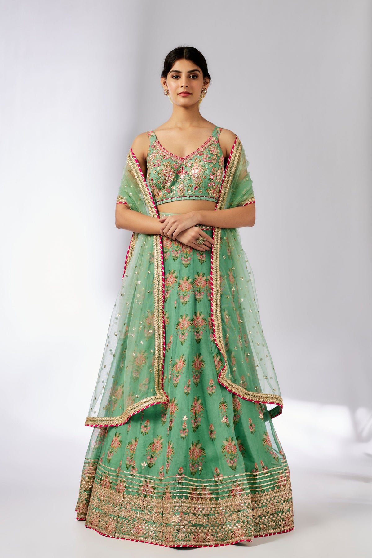 Mint Malini Lehenga Set