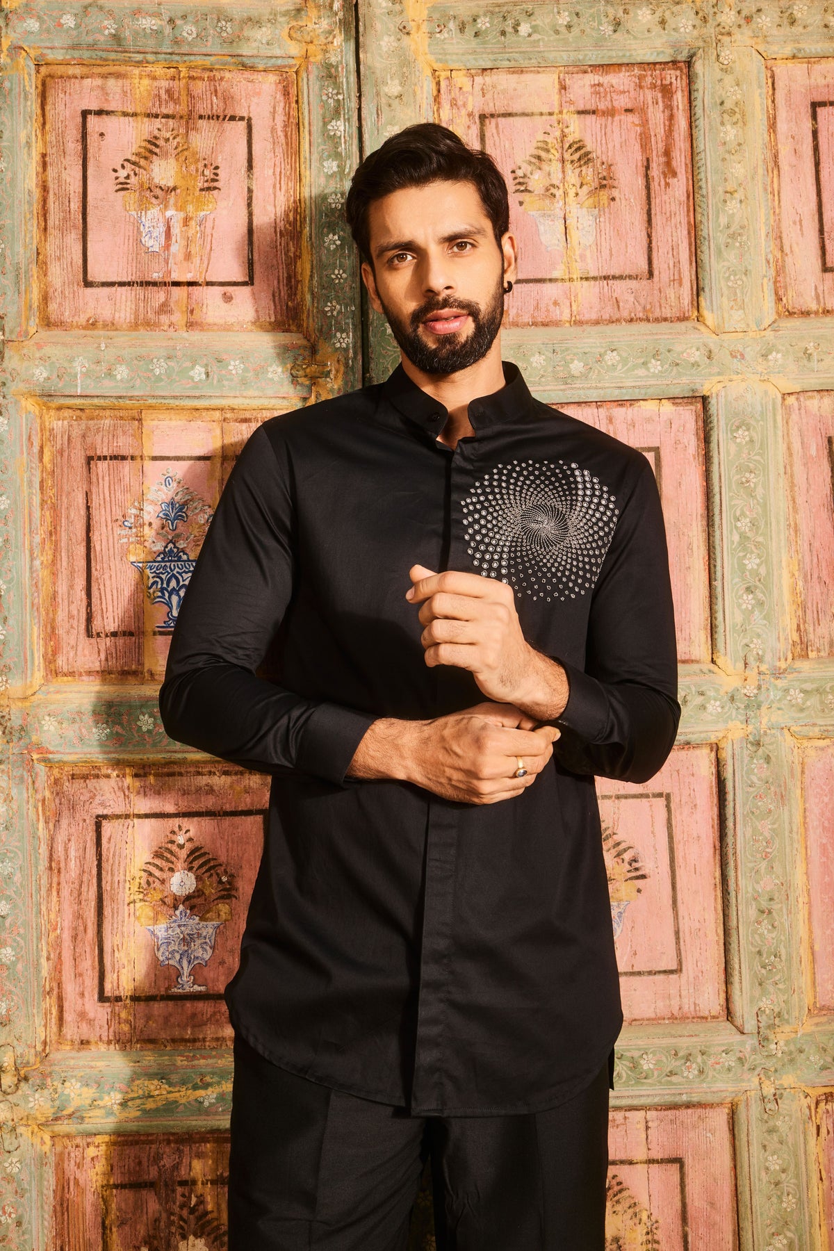 Black Embroidered Shirt and Pant