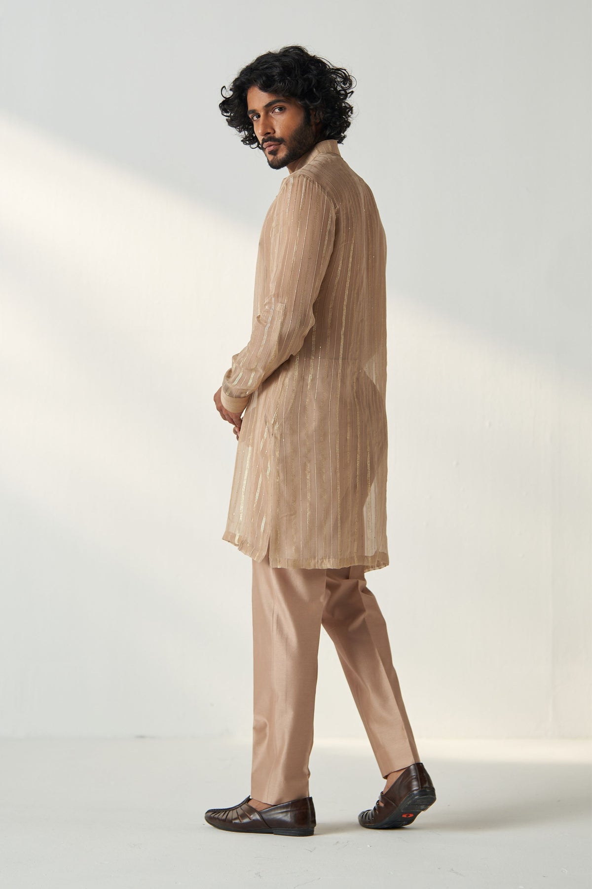 Omkar Fawn Kurta Set