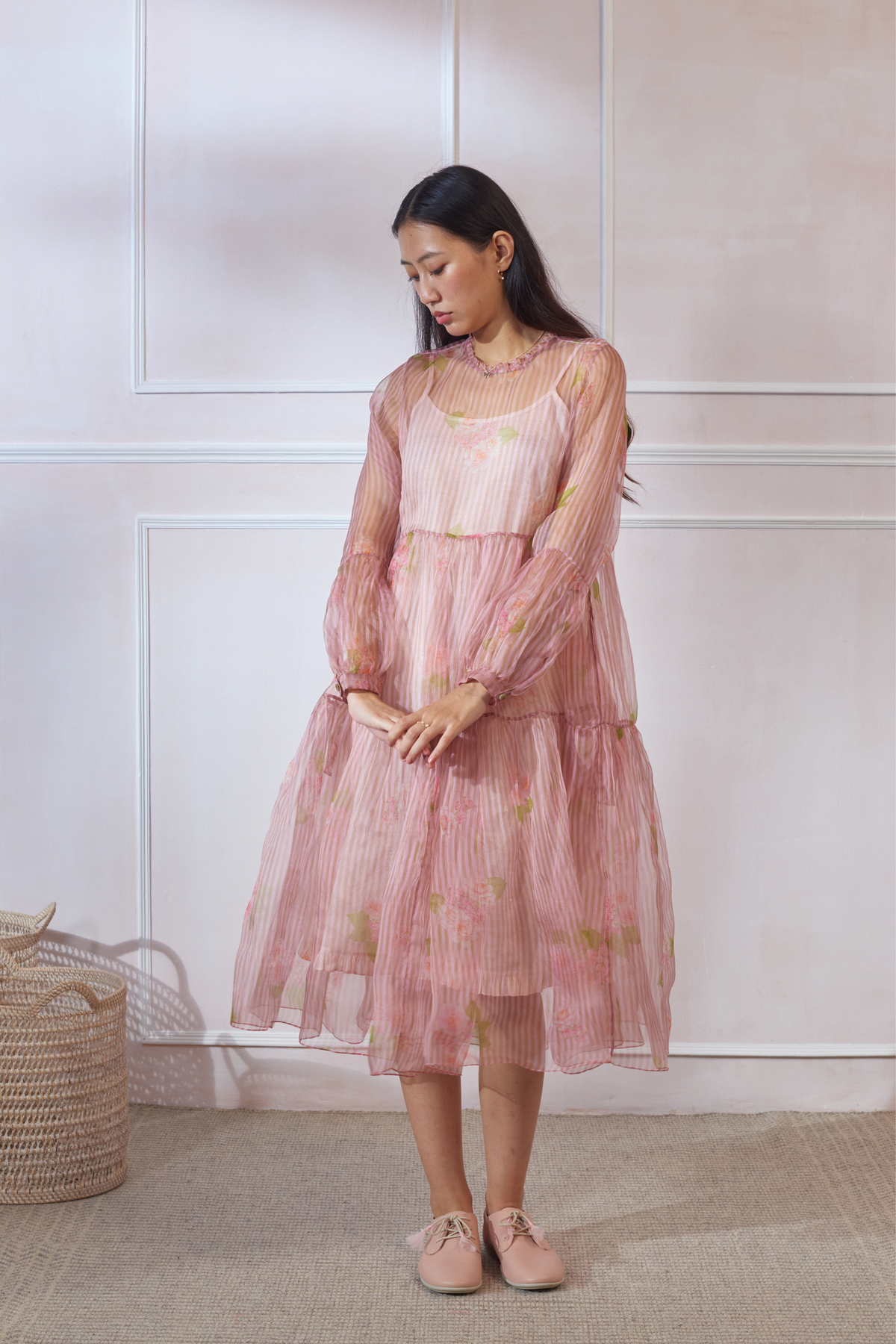 Silk Organza Midi Dress